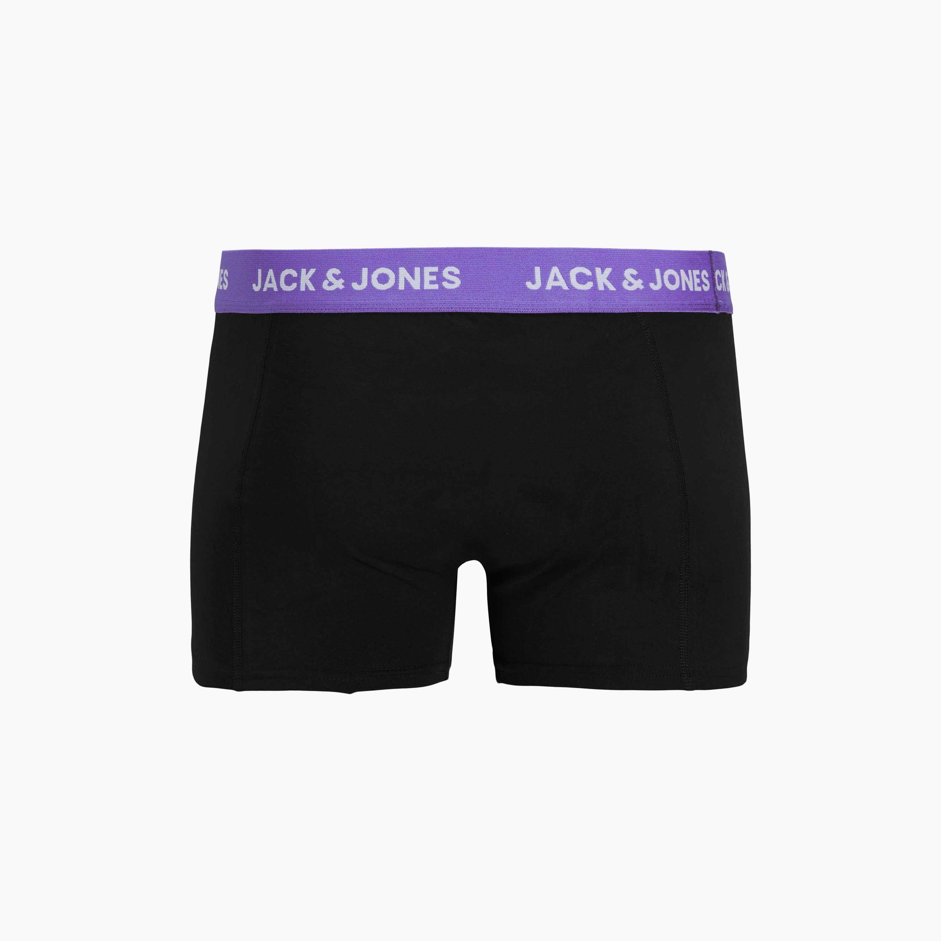 Jack & Jones Pack of 3 Brand Print Elasticated Waistband Men's Trunks-men-clothing-innerwear-underwear-image-7