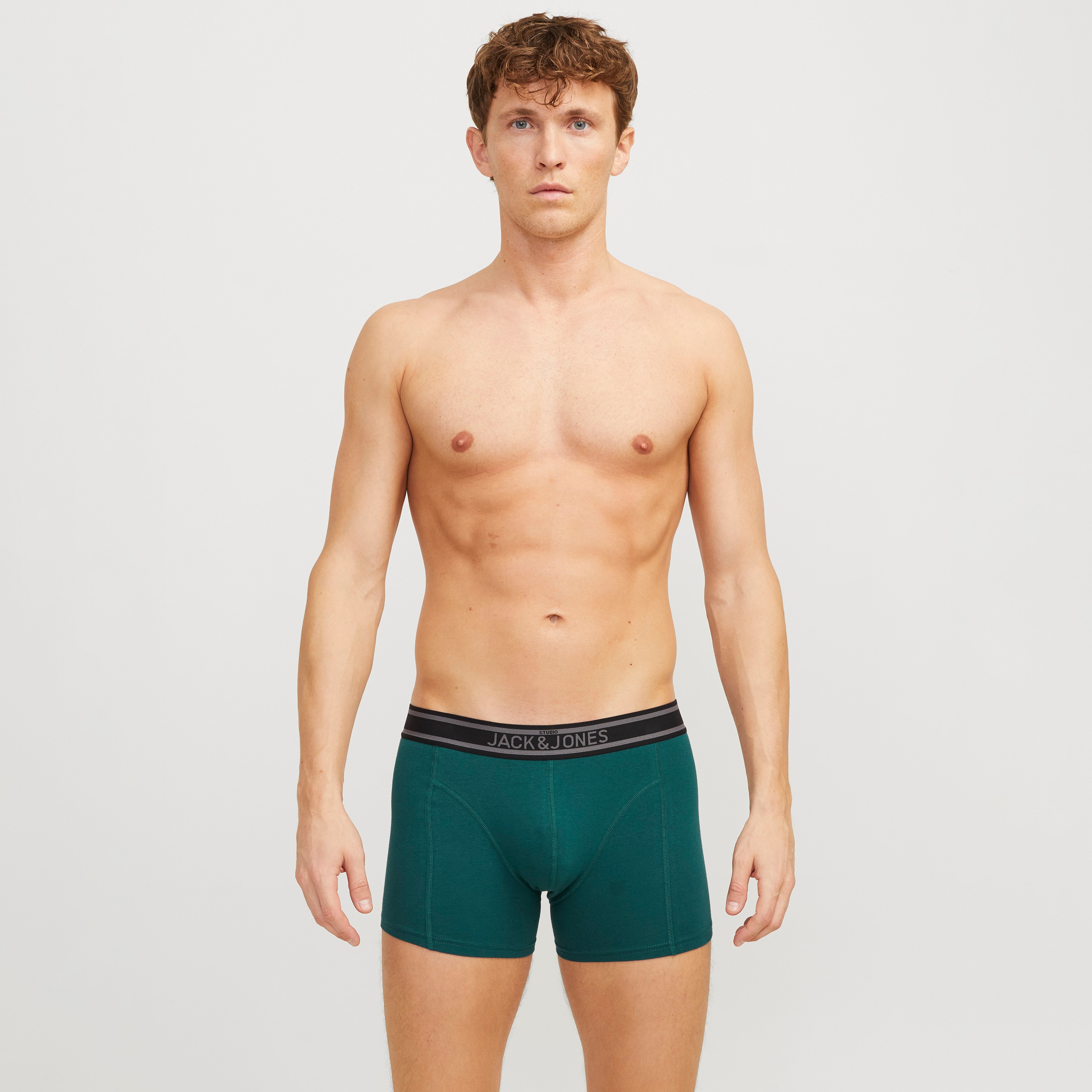 Jack & Jones Pack of 3 Brand Print Elasticated Waistband Men's Trunks-men-clothing-innerwear-underwear-image-2