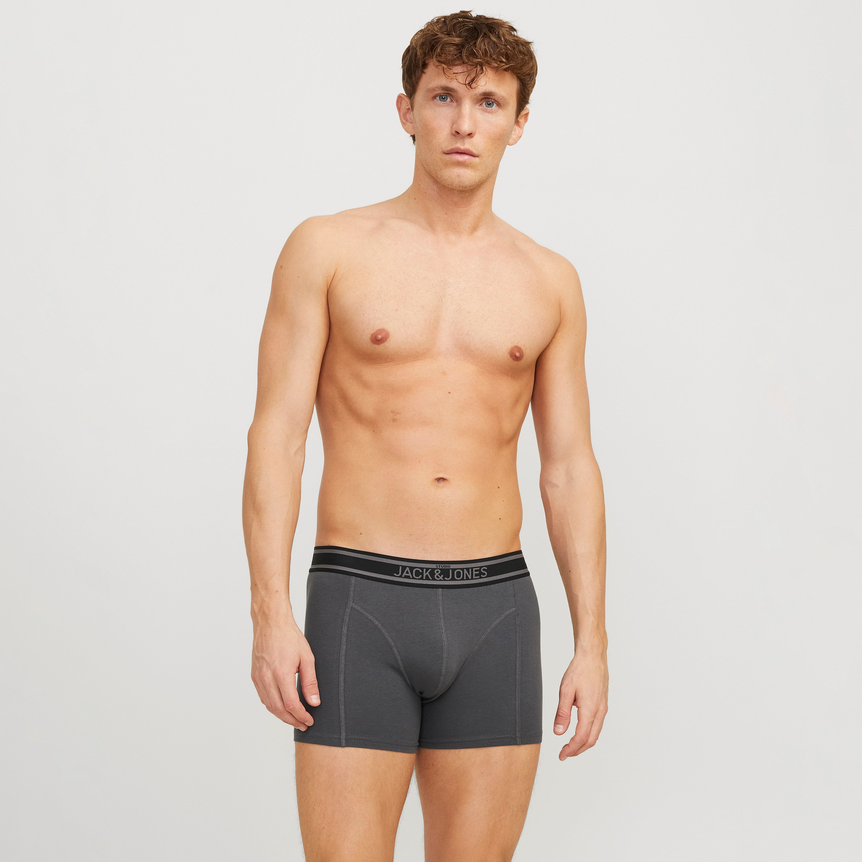 Jack & Jones Pack of 3 Brand Print Elasticated Waistband Men's Trunks-men-clothing-innerwear-underwear-image-3