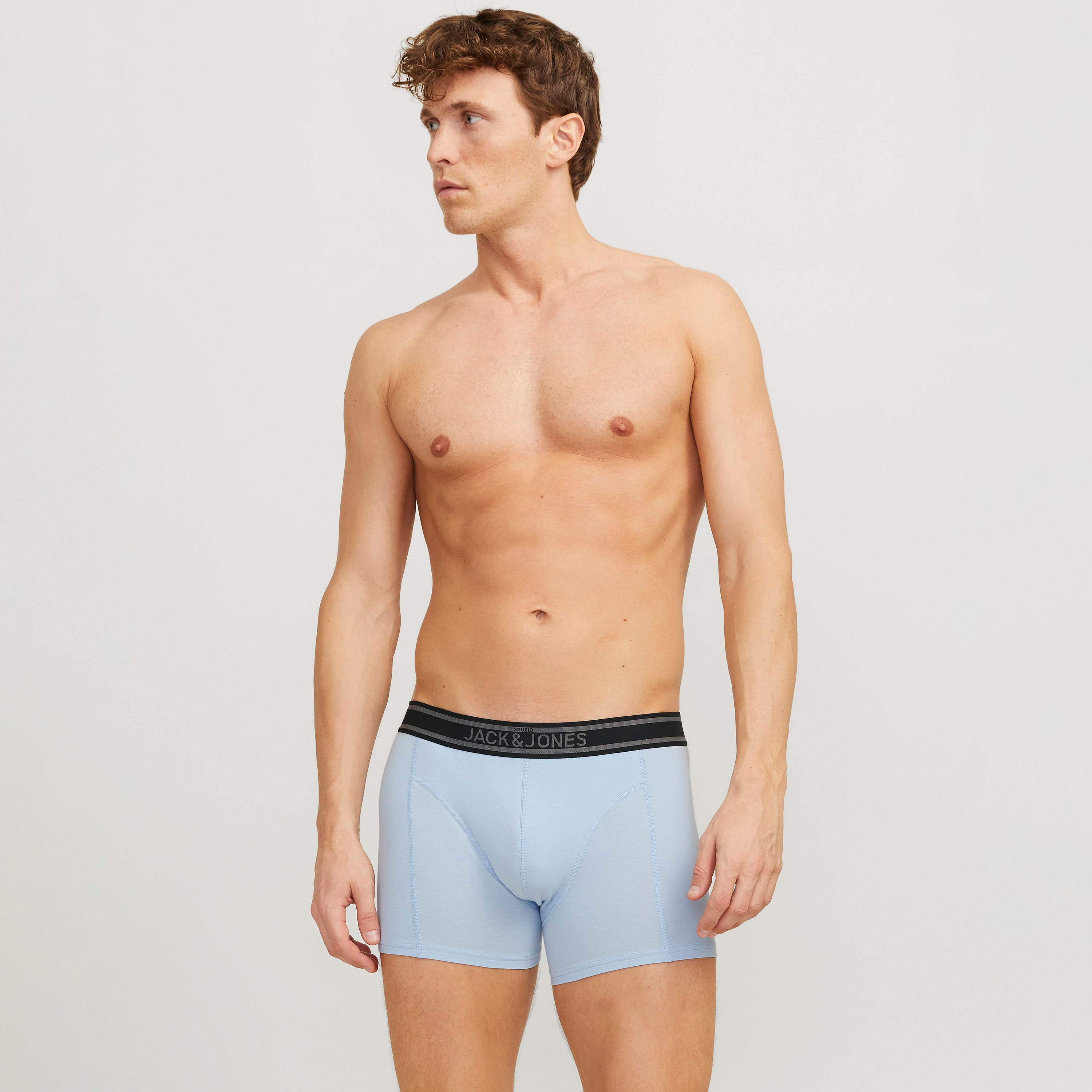 Jack & Jones Pack of 3 Brand Print Elasticated Waistband Men's Trunks-men-clothing-innerwear-underwear-image-4