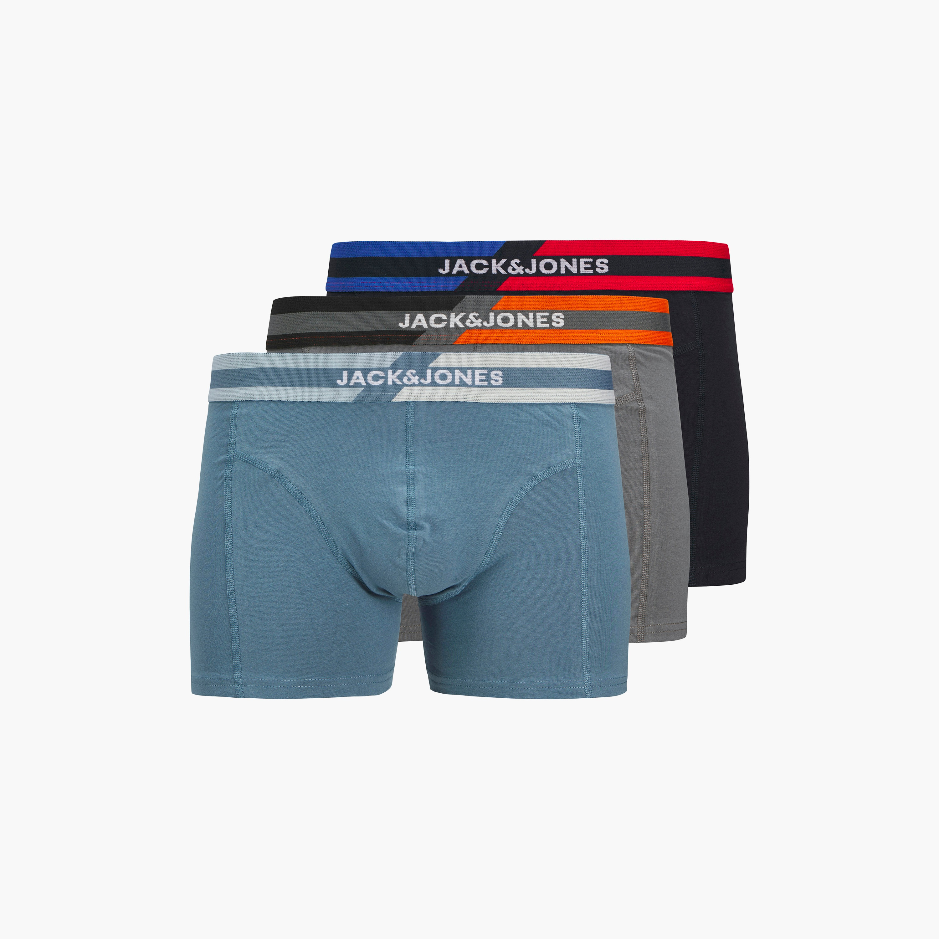 مجموعة من 3 سراويل داخلية للرجال بحزام خصر مطاطي وطبعة العلامة التجارية من جاك اند جونز-men-clothing-innerwear-underwear-image-1
