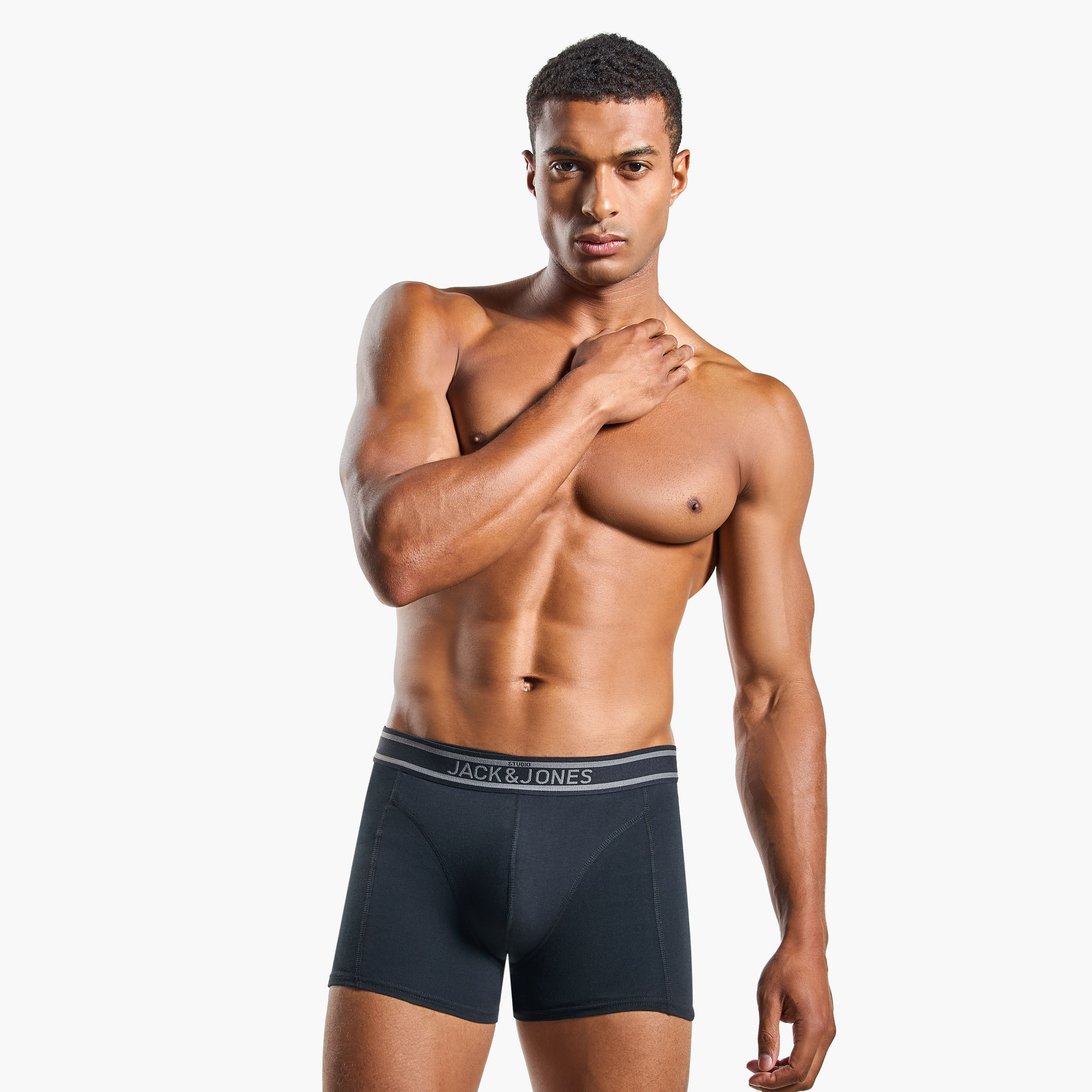 مجموعة من 3 سراويل داخلية للرجال برباط خصر مطبوع عليه العلامة التجارية من جاك اند جونز-men-clothing-innerwear-underwear-image-3