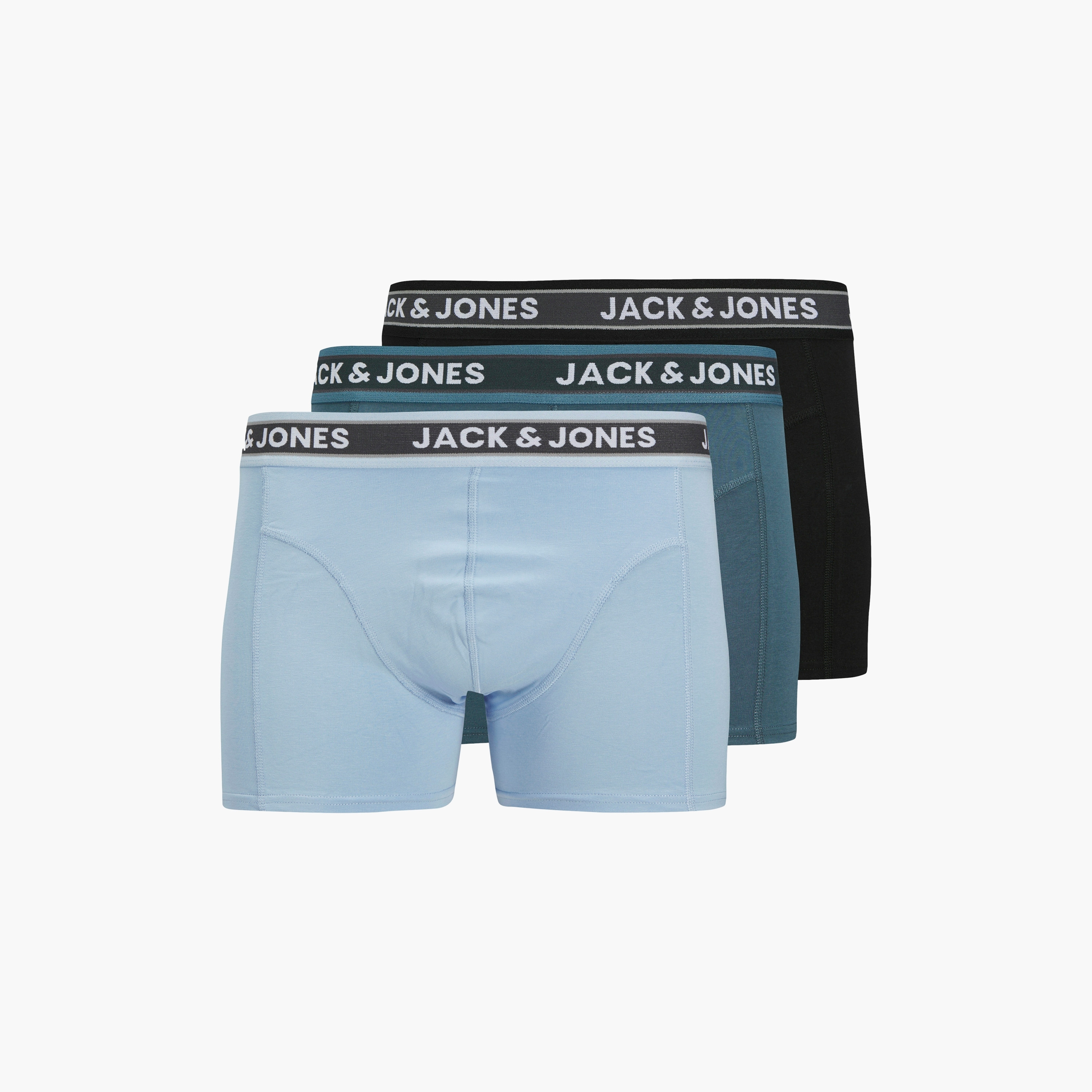 Jack & Jones Pack of 3 Brand Print Waistband Trunks-CP_BESTPRICE_EXCLUSION-image-1