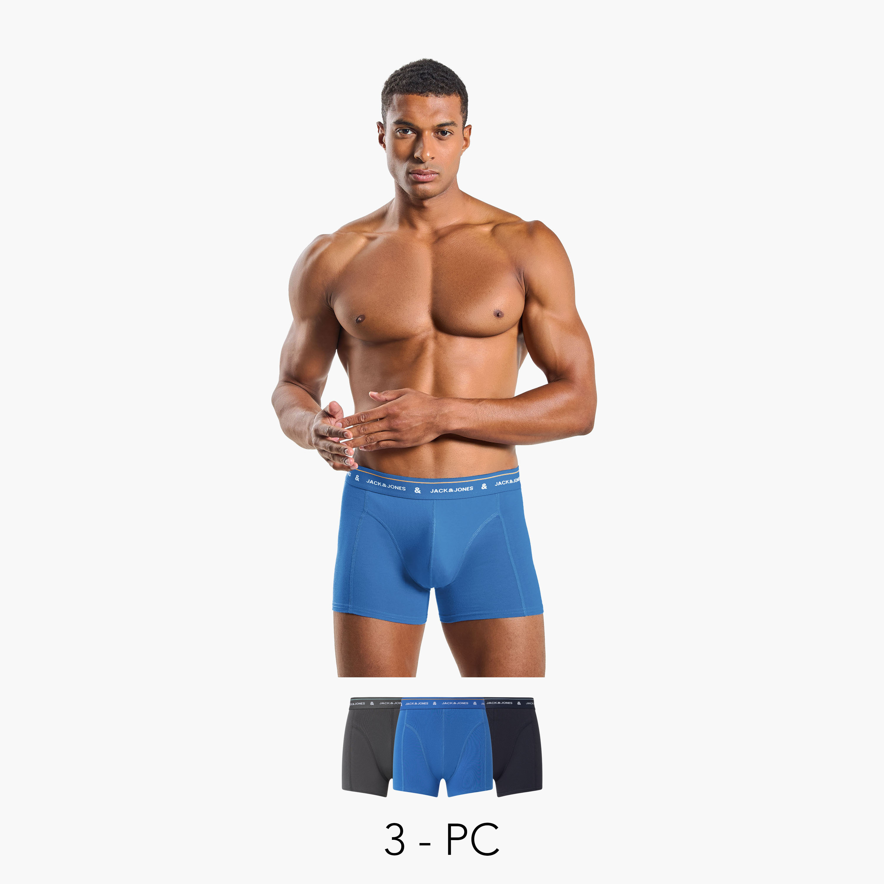 مجموعة من 3 سراويل داخلية للرجال برباط خصر مطبوع عليه العلامة التجارية من جاك اند جونز-men-clothing-innerwear-underwear-image-1