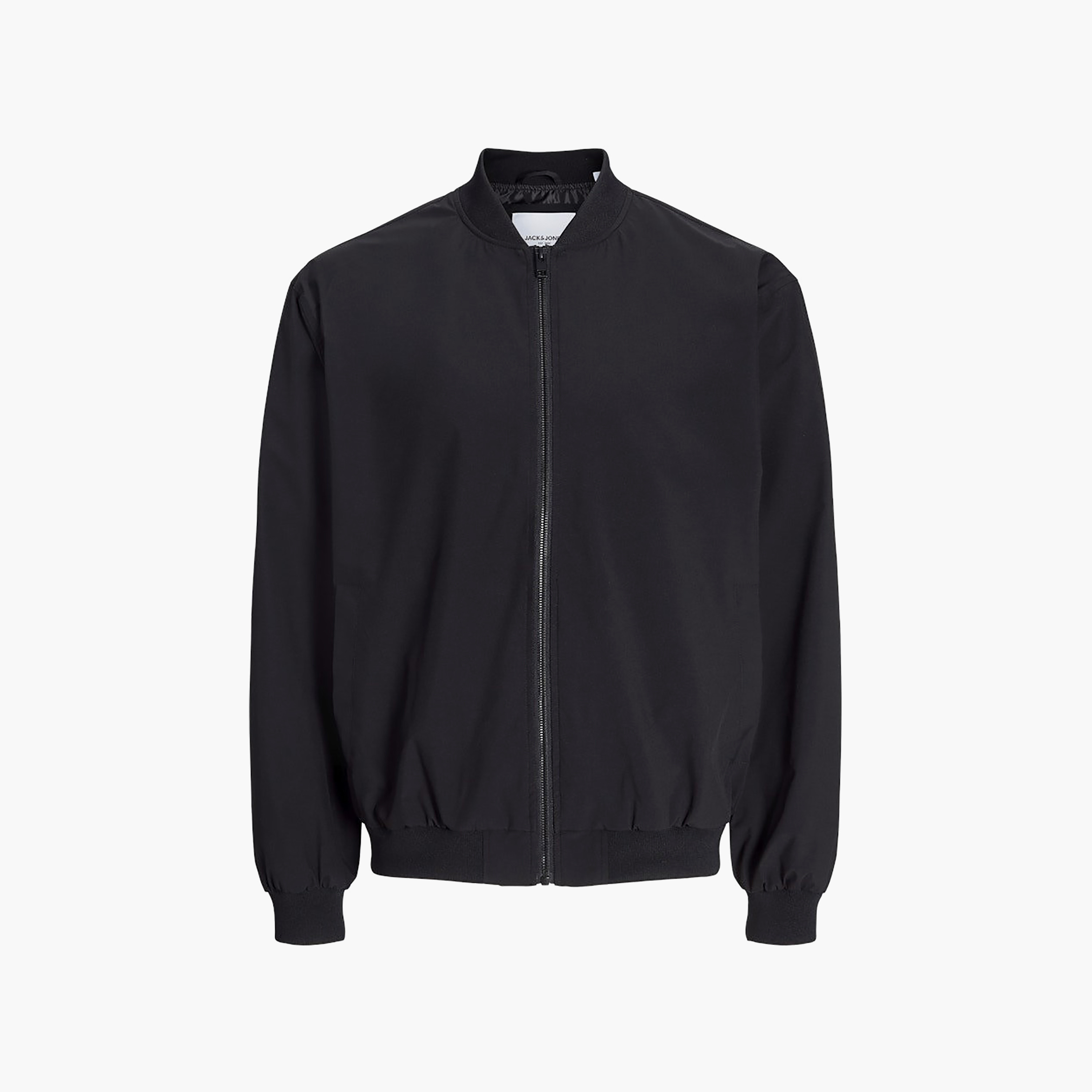 جاكيت بومبر رجالي سادة بياقة قائمة وأكمام طويلة من جاك ان جونز-men-clothing-jacketsandblazers-jackets-image-15
