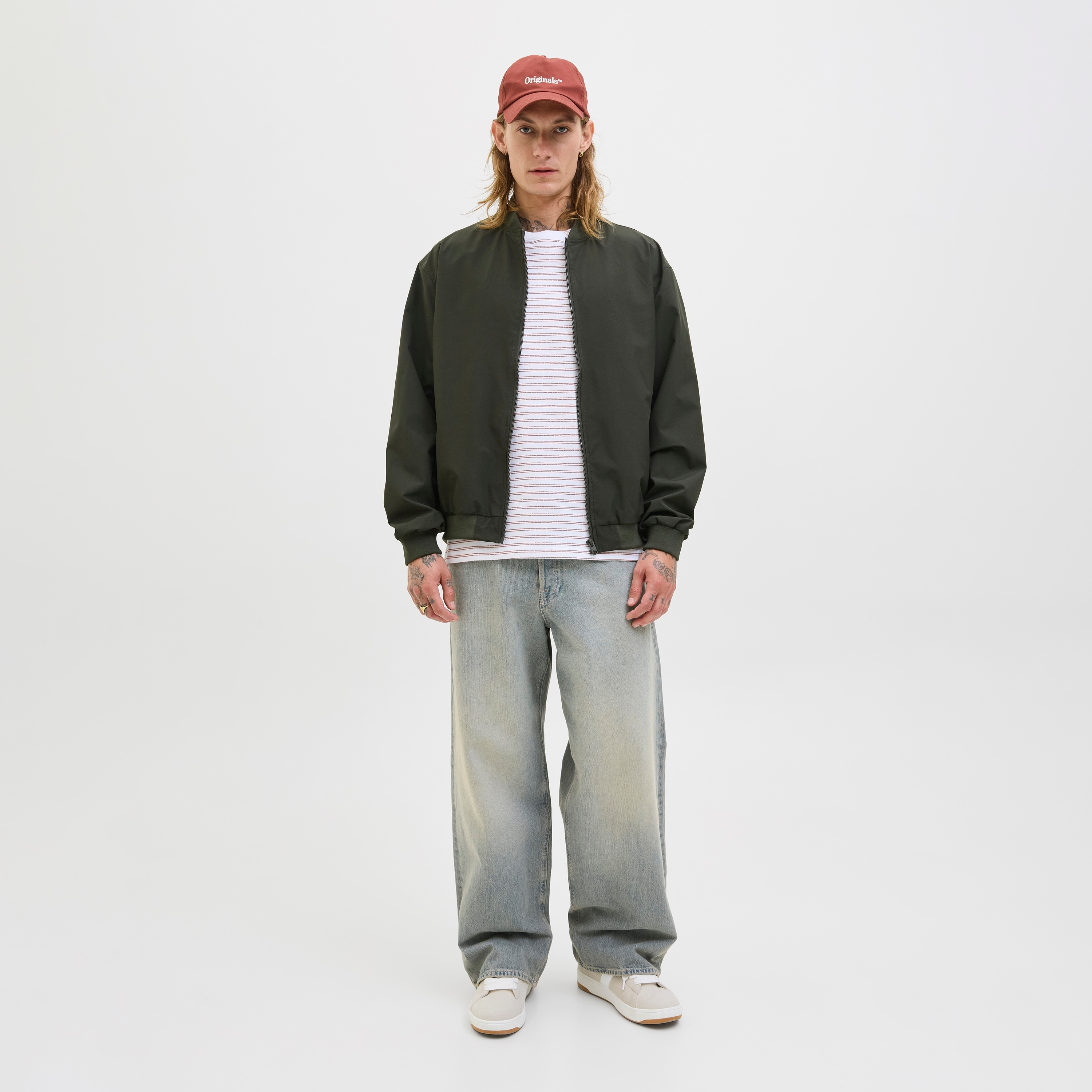 Jack & Jones Plain Stand Collar Long Sleeves Men's Bomber Jacket-men-clothing-jacketsandblazers-jackets-image-2