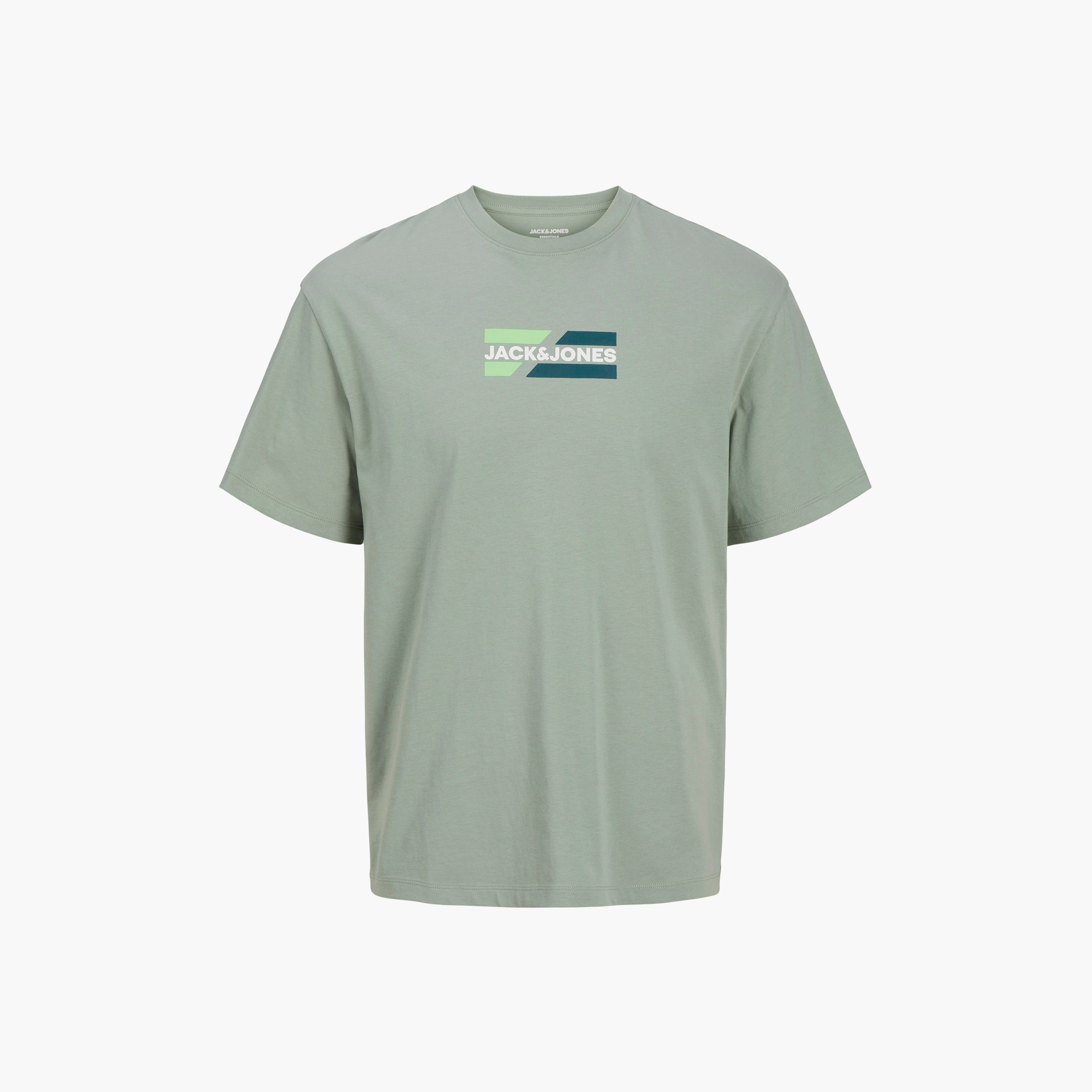 تي شيرت رجالي بأكمام قصيرة ورقبة دائرية وشعار مقاس كبير من جاك اند جونز-men-clothing-tshirtsandpolos-tshirts-image-7