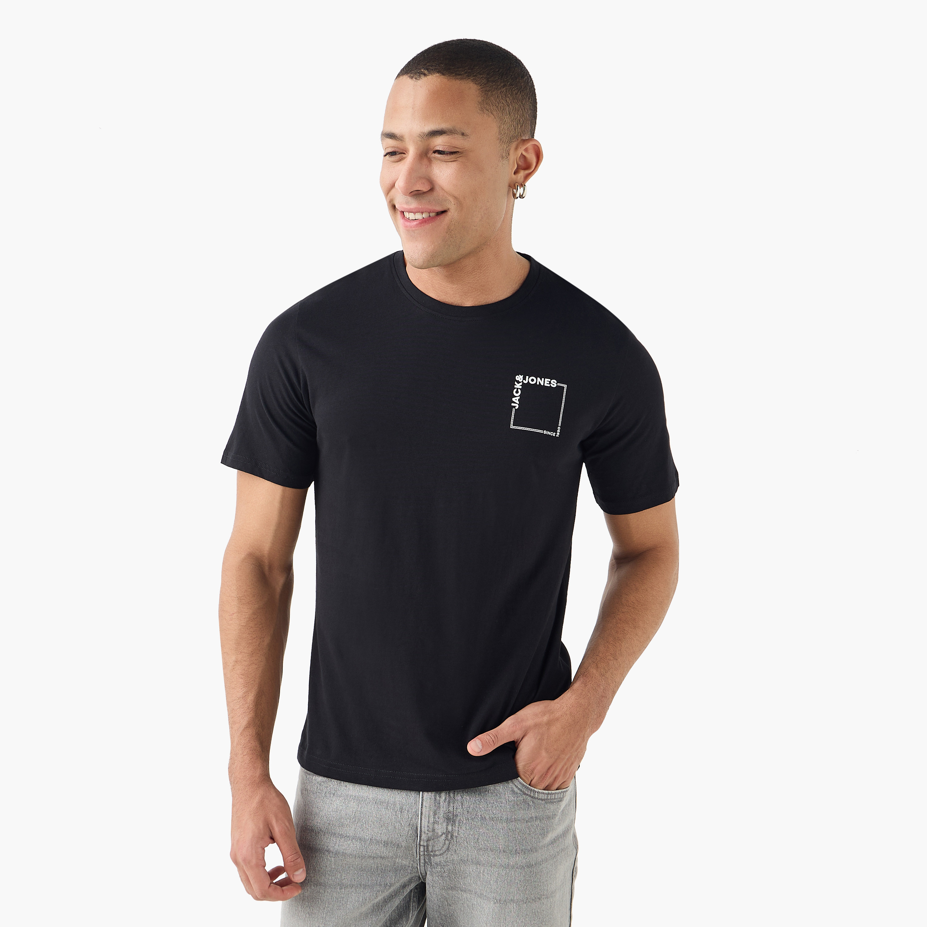 Jack & Jones Logo Crew Neck Short Sleeves Men's T-Shirt-men-clothing-tshirtsandpolos-tshirts-image-1