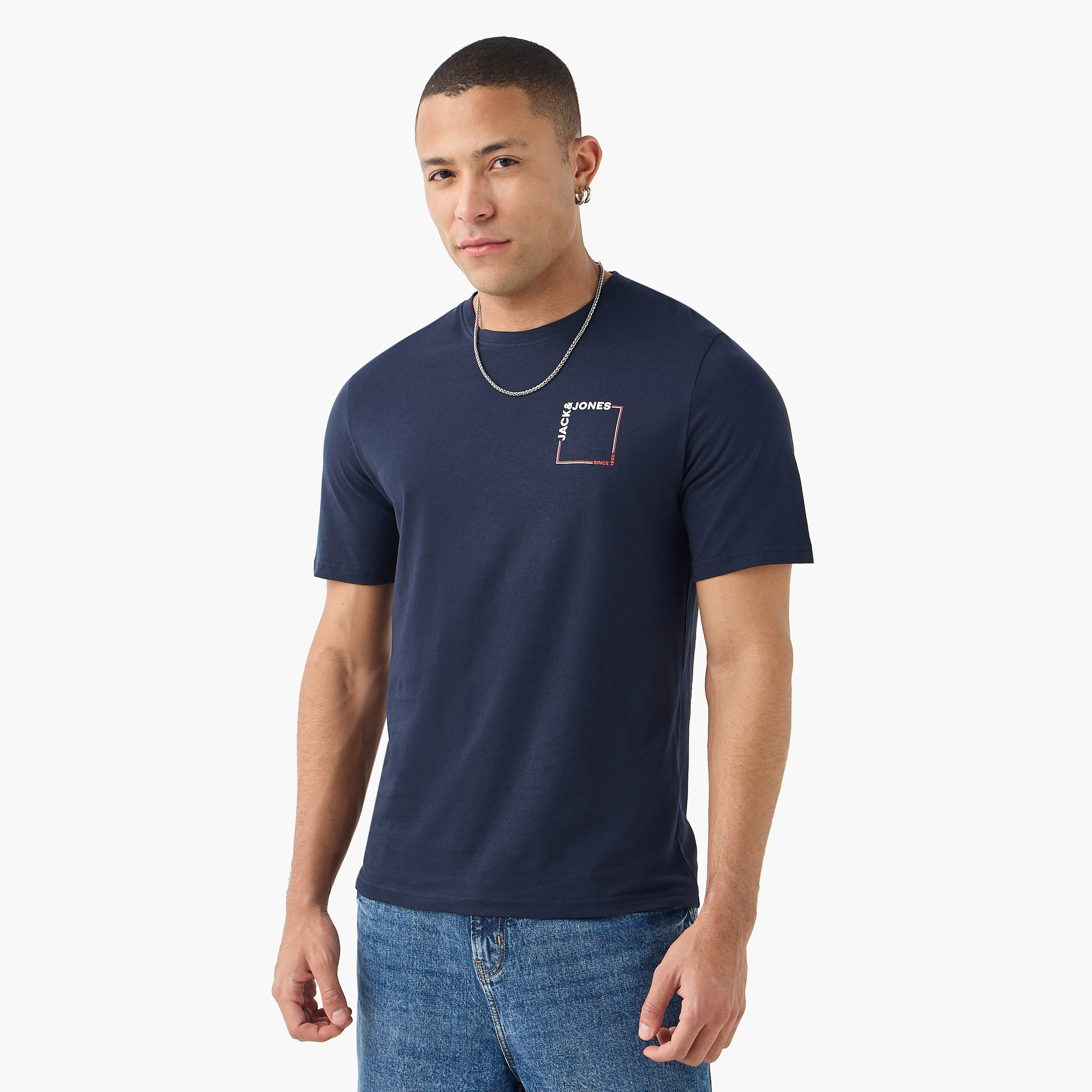 Jack & Jones Logo Crew Neck Short Sleeves Men's T-Shirt-men-clothing-tshirtsandpolos-tshirts-image-6