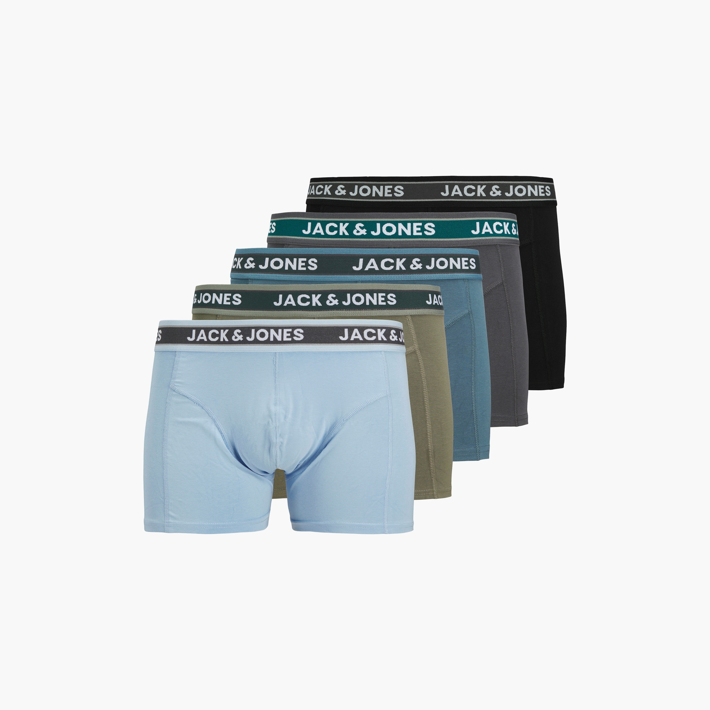 مجموعة جاك آند جونز مكونة من 5 سراويل داخلية بحزام خصر مطبوع عليها العلامة التجارية-men-clothing-innerwear-underwear-image-1