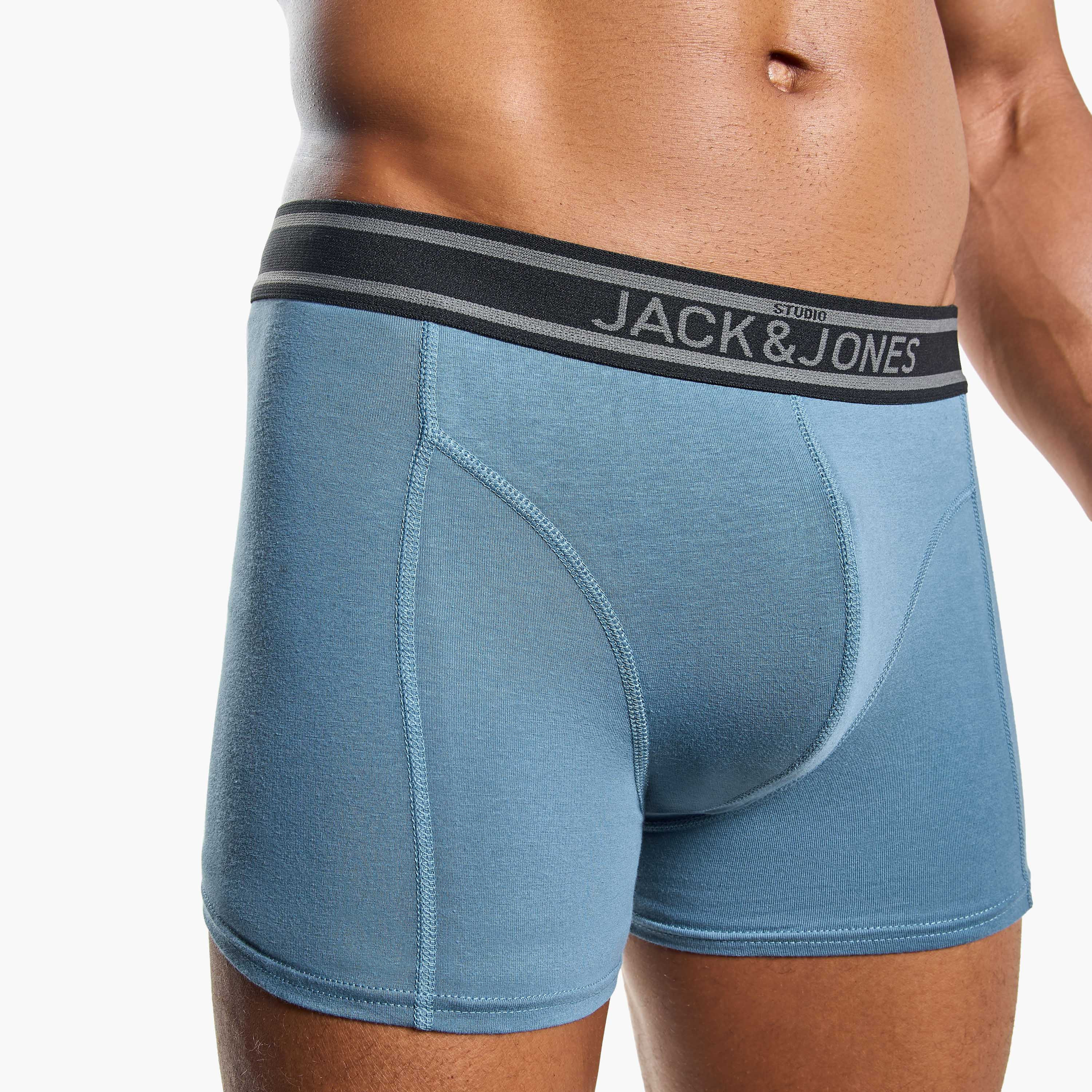 Jack & Jones Pack of 5 Brand Print Waistband Men's Trunks-men-clothing-innerwear-underwear-image-10