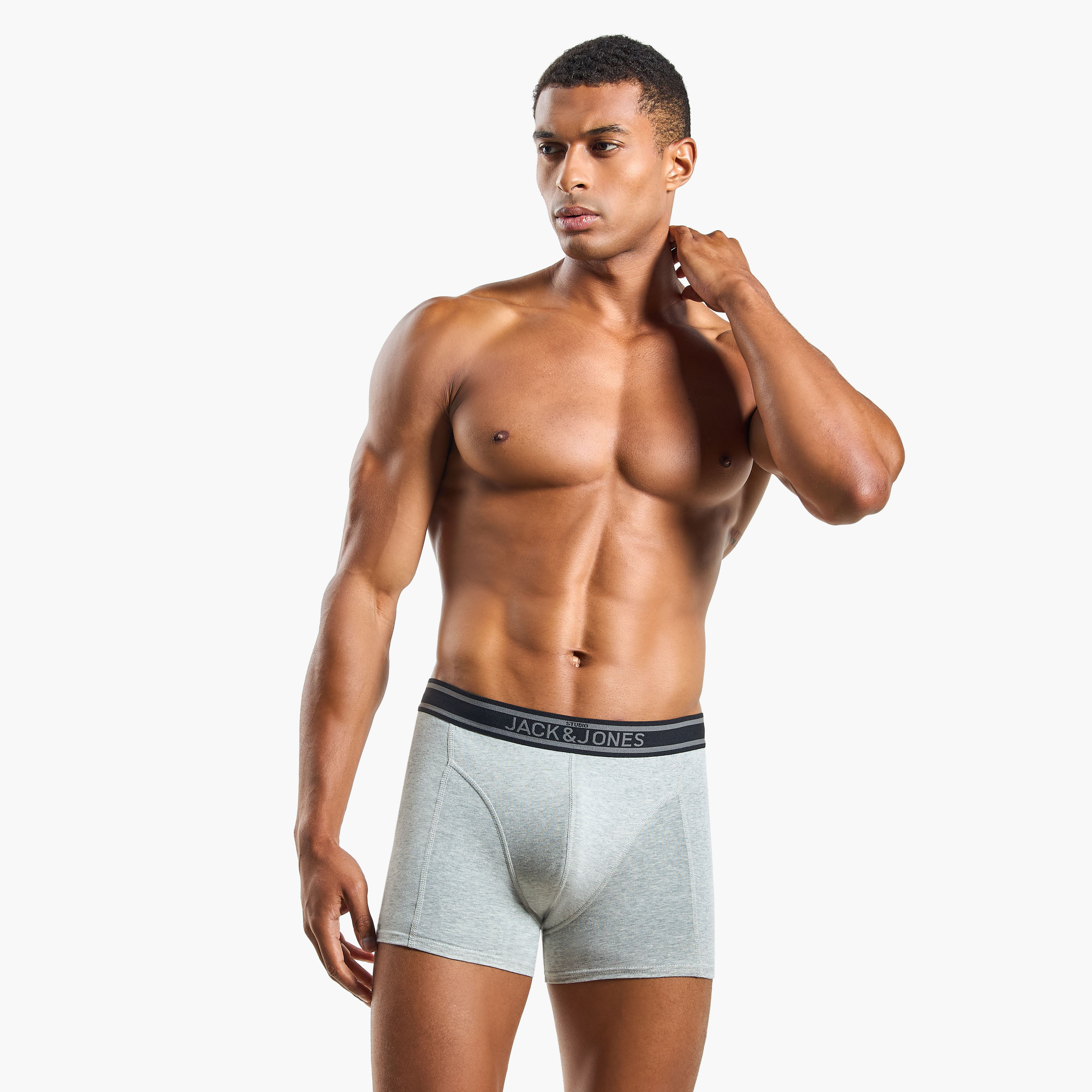 Jack & Jones Pack of 5 Brand Print Waistband Men's Trunks-men-clothing-innerwear-underwear-image-3