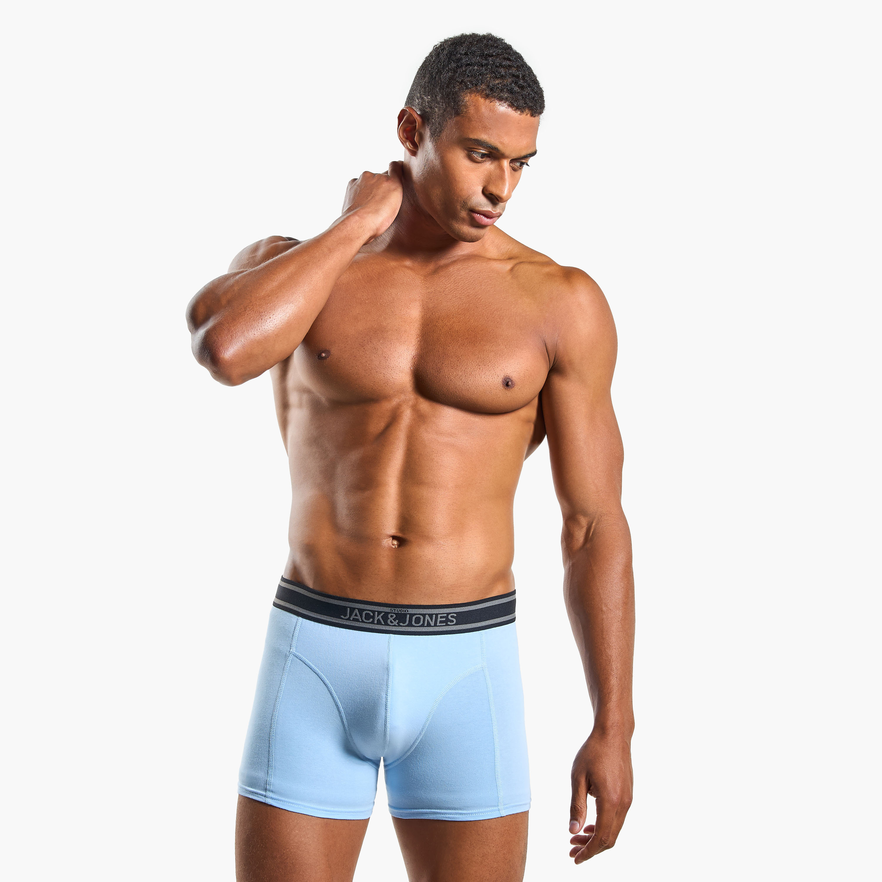 Jack & Jones Pack of 5 Brand Print Waistband Men's Trunks-men-clothing-innerwear-underwear-image-4