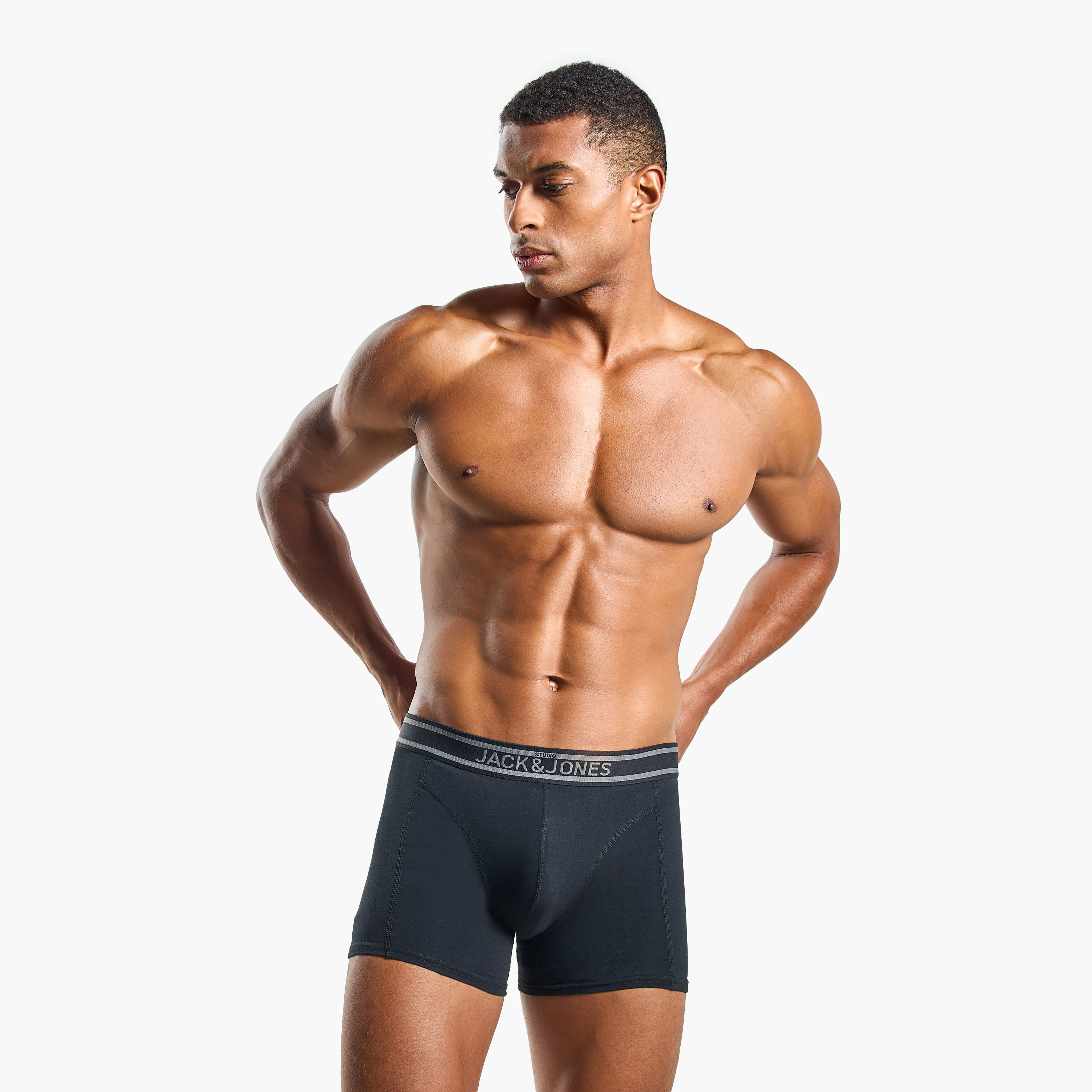Jack & Jones Pack of 5 Brand Print Waistband Men's Trunks-men-clothing-innerwear-underwear-image-5
