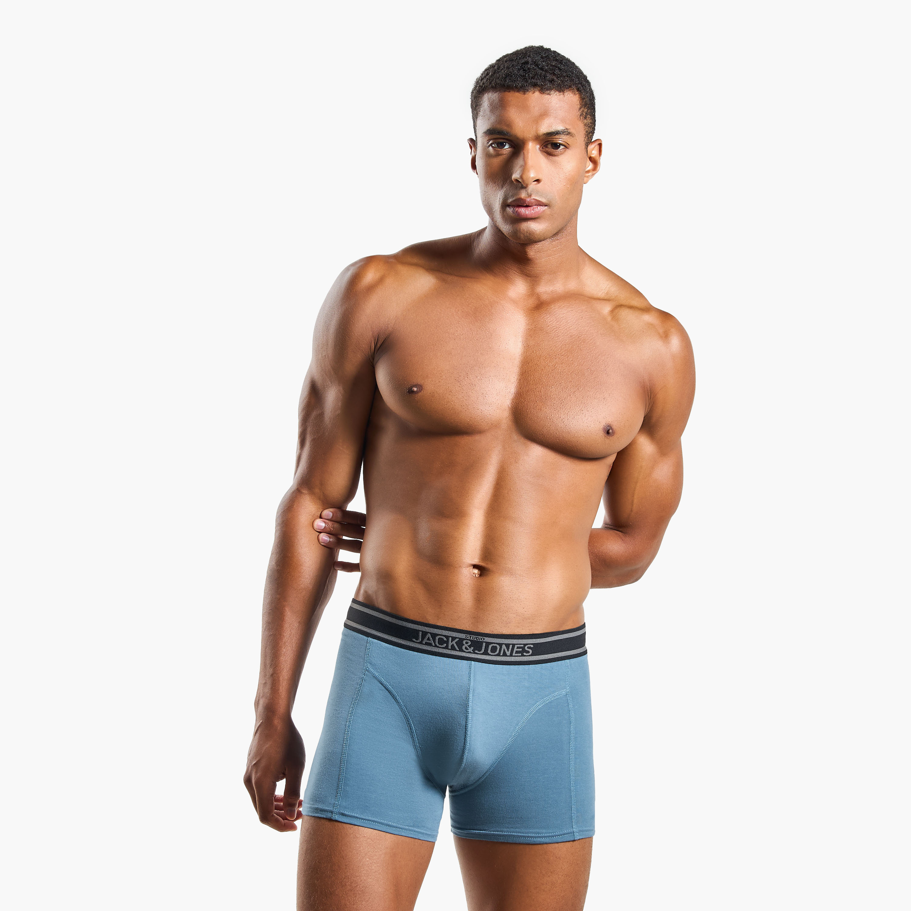 Jack & Jones Pack of 5 Brand Print Waistband Men's Trunks-men-clothing-innerwear-underwear-image-6