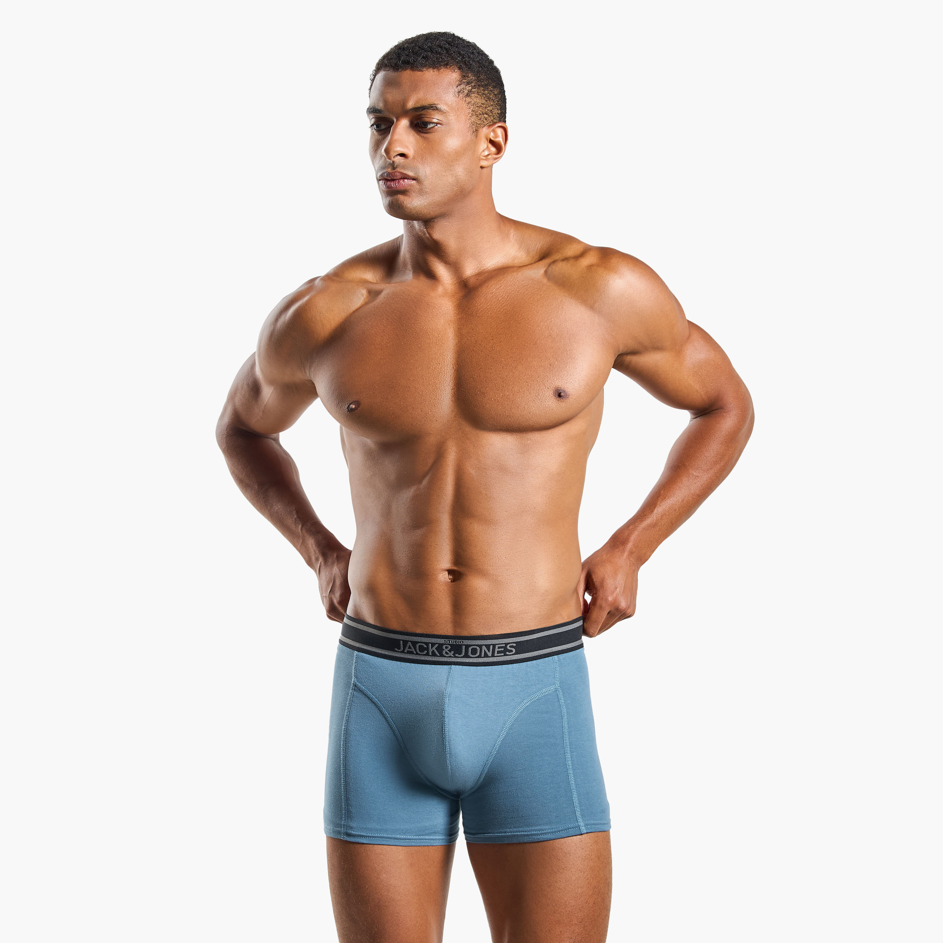 Jack & Jones Pack of 5 Brand Print Waistband Men's Trunks-men-clothing-innerwear-underwear-image-7