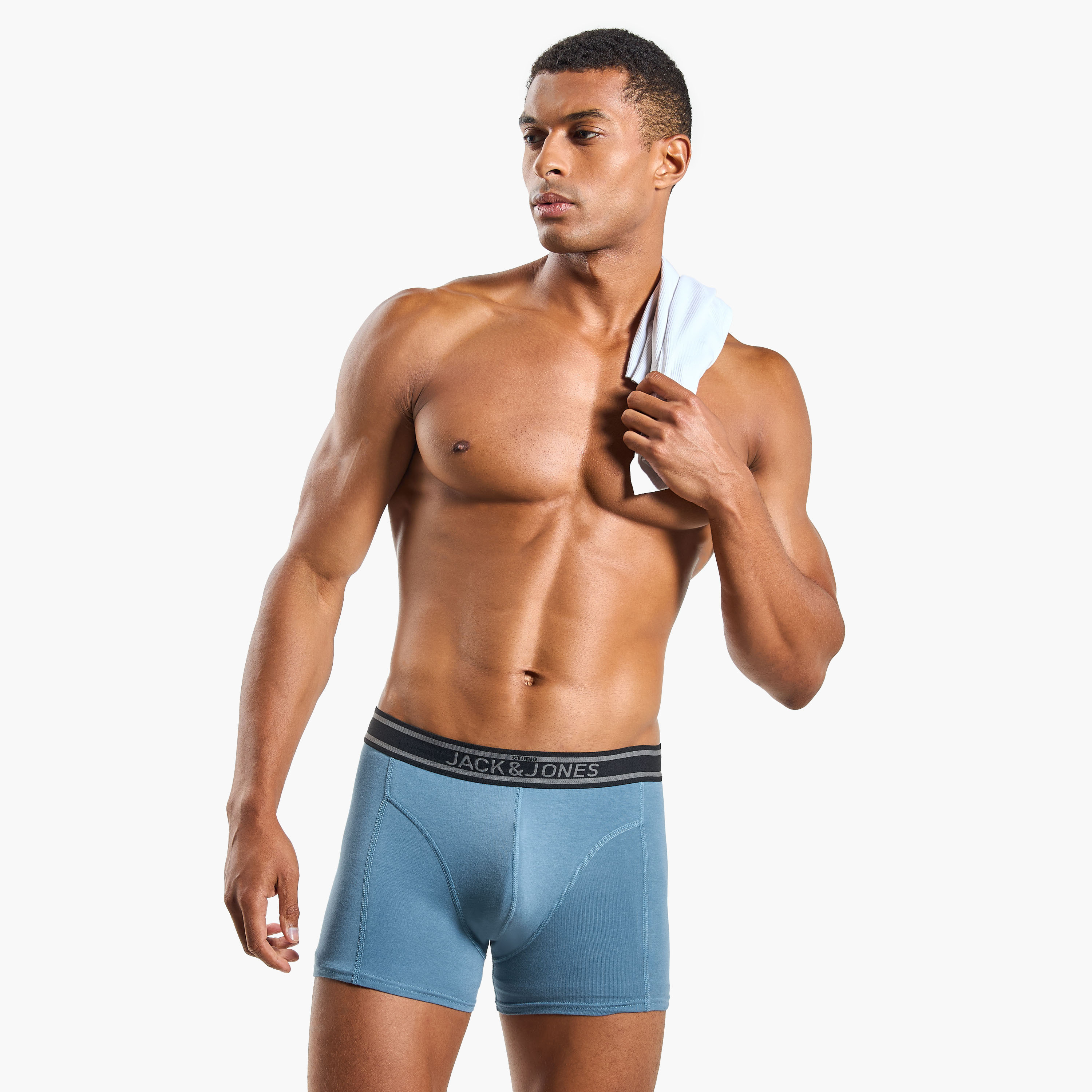 Jack & Jones Pack of 5 Brand Print Waistband Men's Trunks-men-clothing-innerwear-underwear-image-9