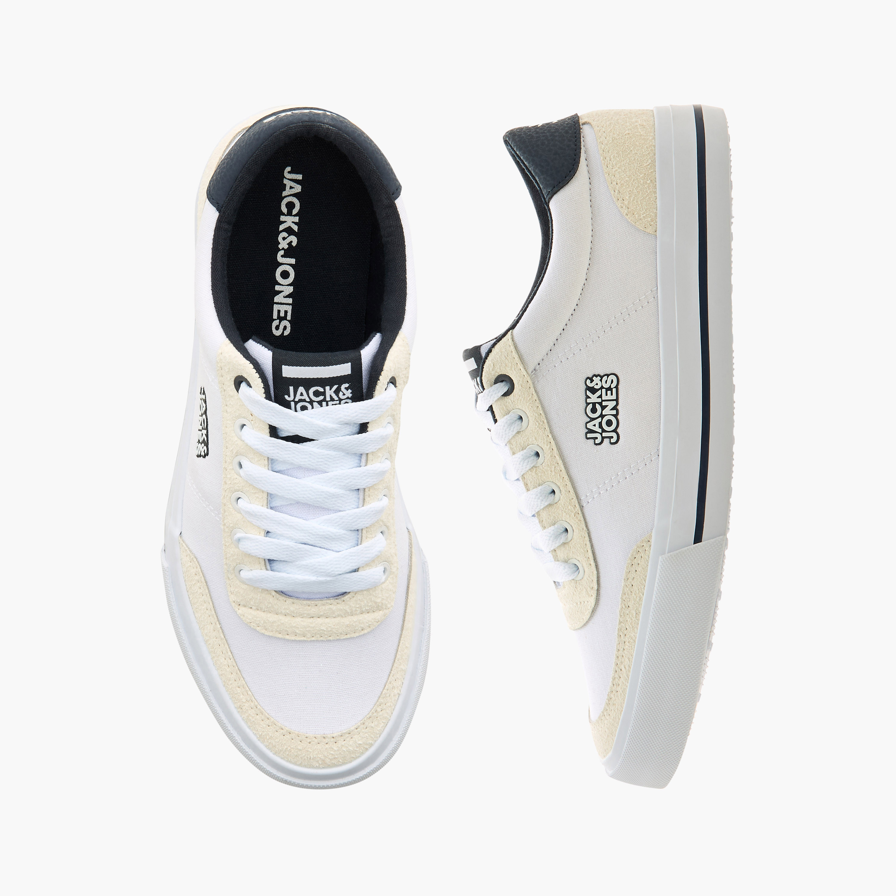 حذاء رياضي رجالي برباط ومنخفض الرقبة من جاك اند جونز | 12270027-men-shoes-sneakers-image-1