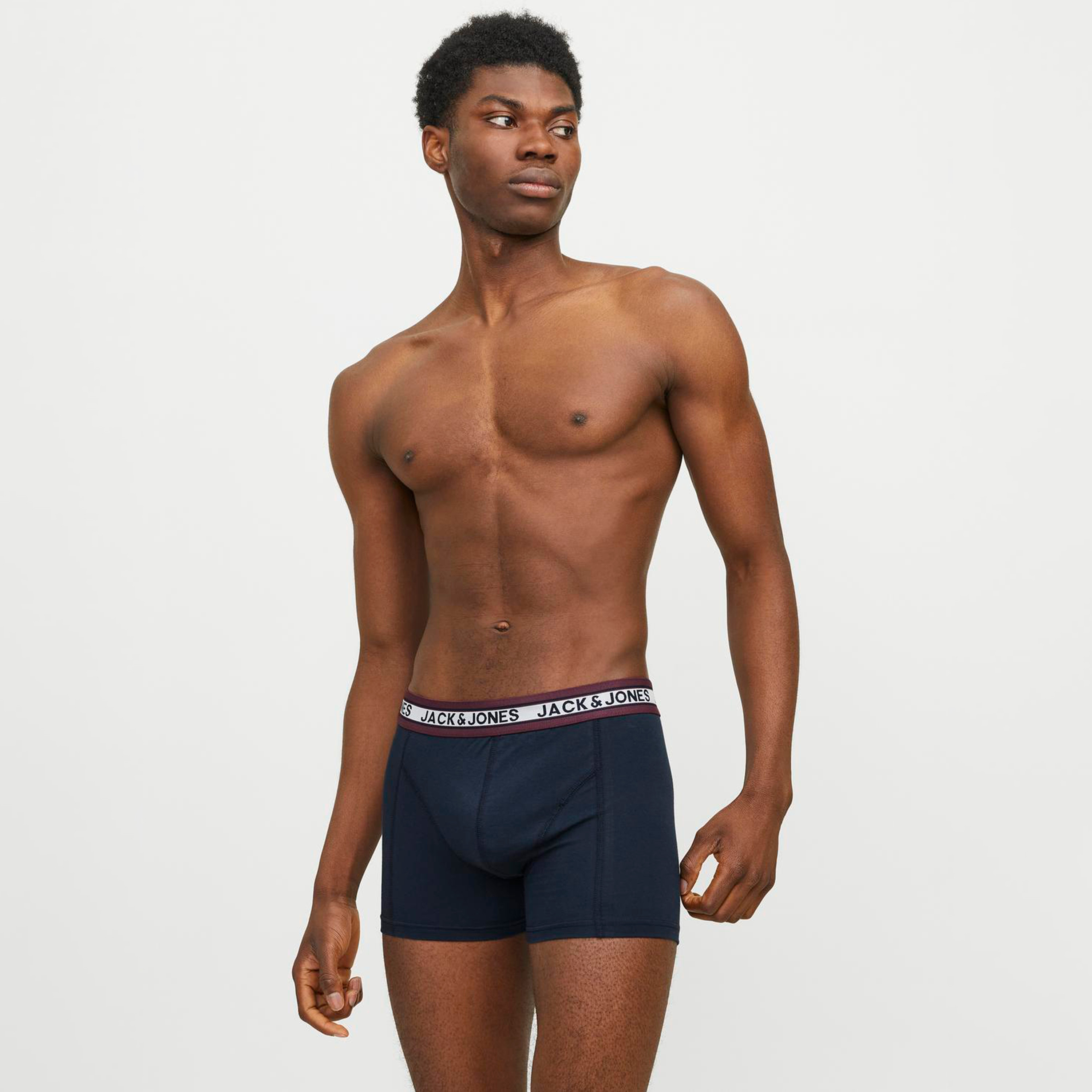 Jack & Jones Pack of 3 Brand Print Elasticated Waistband Trunks-men-clothing-innerwear-underwear-image-2