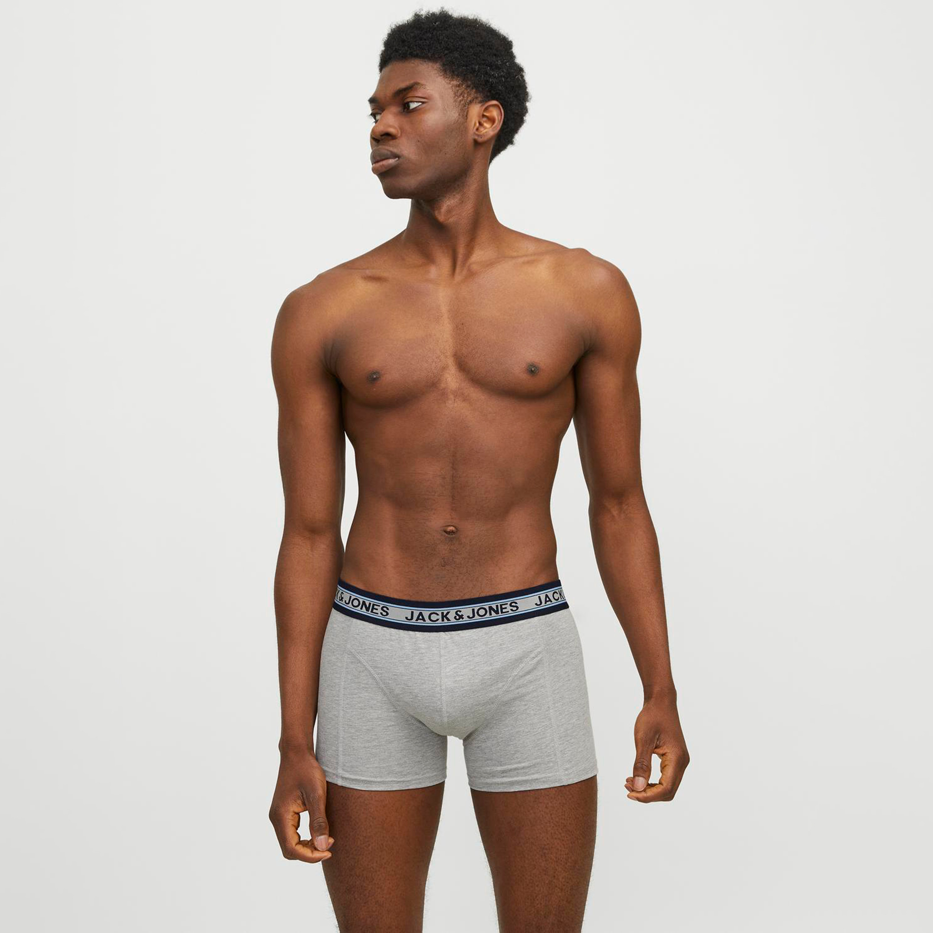 Jack & Jones Pack of 3 Brand Print Elasticated Waistband Trunks-men-clothing-innerwear-underwear-image-5