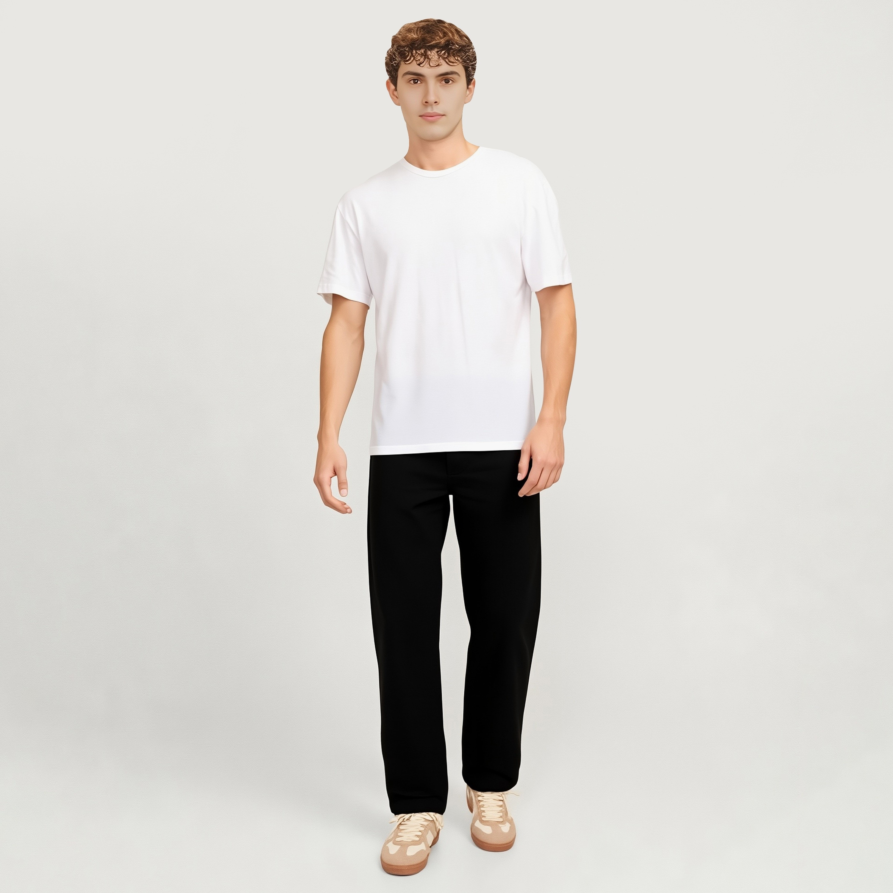 بناطيل رجالية سادة بخصر متوسط الارتفاع وزر وسحاب من جاك ان جونز-men-clothing-bottoms-trousersandchinos-trousers-image-8