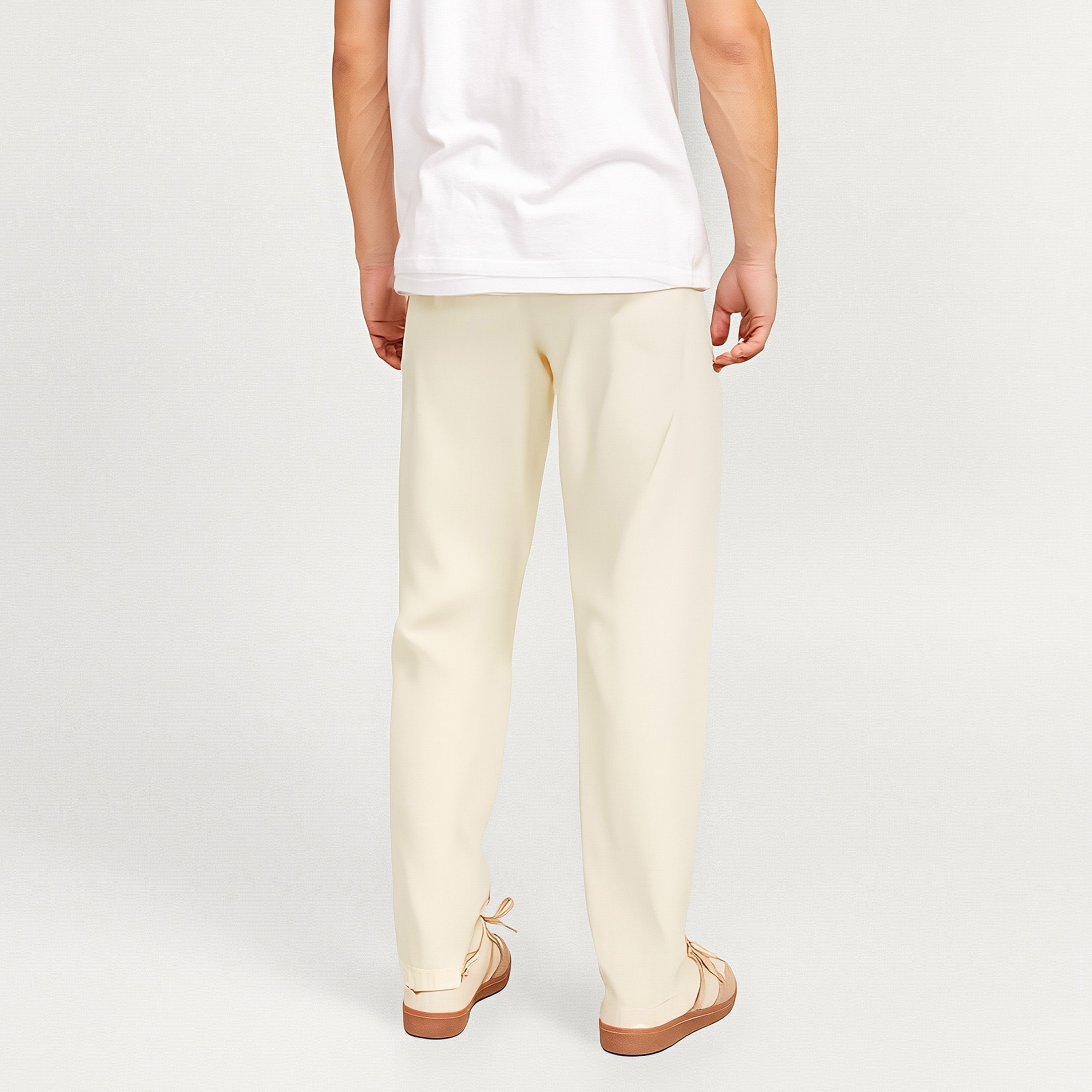 بناطيل رجالية سادة بخصر متوسط الارتفاع وزر وسحاب من جاك ان جونز-men-clothing-bottoms-trousersandchinos-trousers-image-4