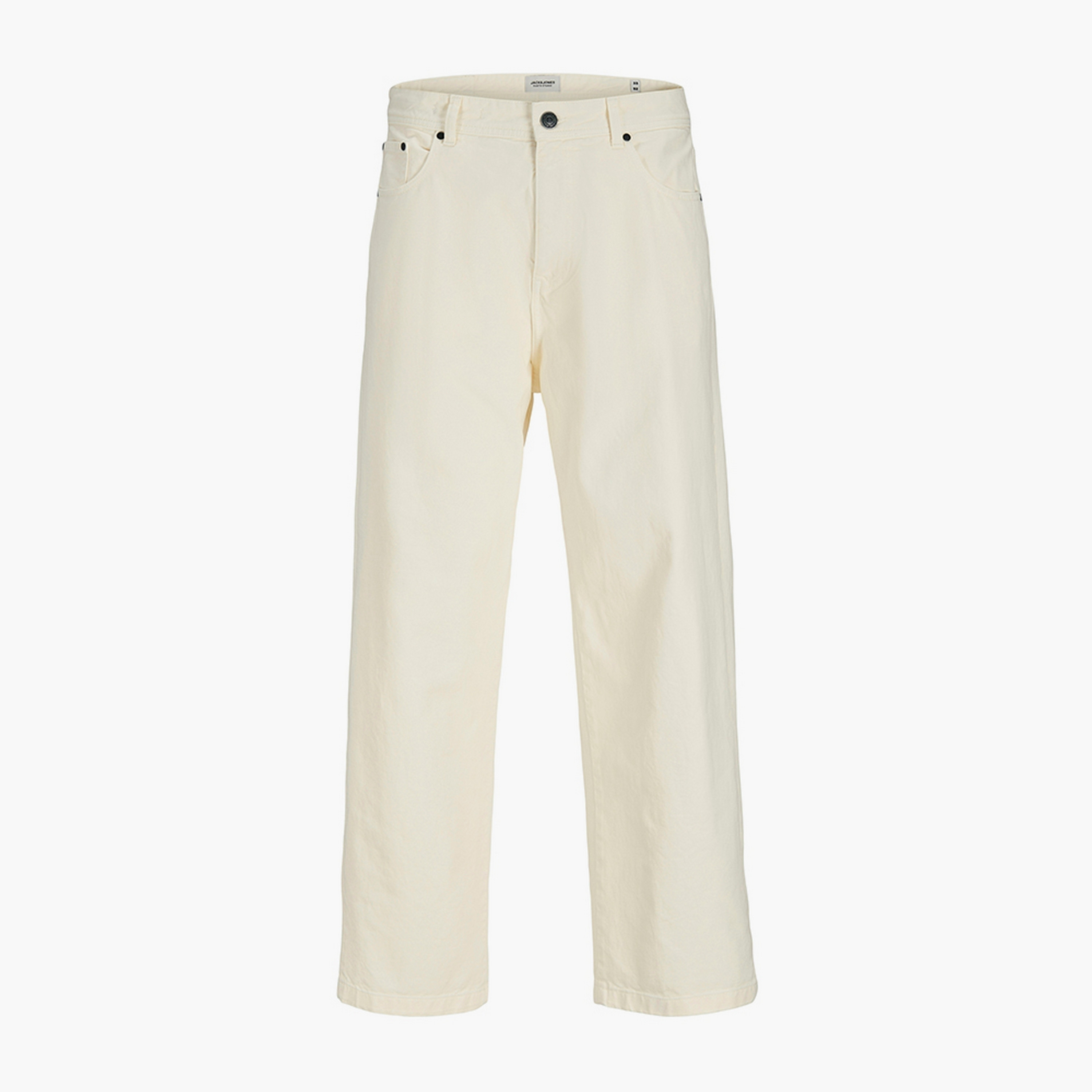 بناطيل رجالية سادة بخصر متوسط الارتفاع وزر وسحاب من جاك ان جونز-men-clothing-bottoms-trousersandchinos-trousers-image-5