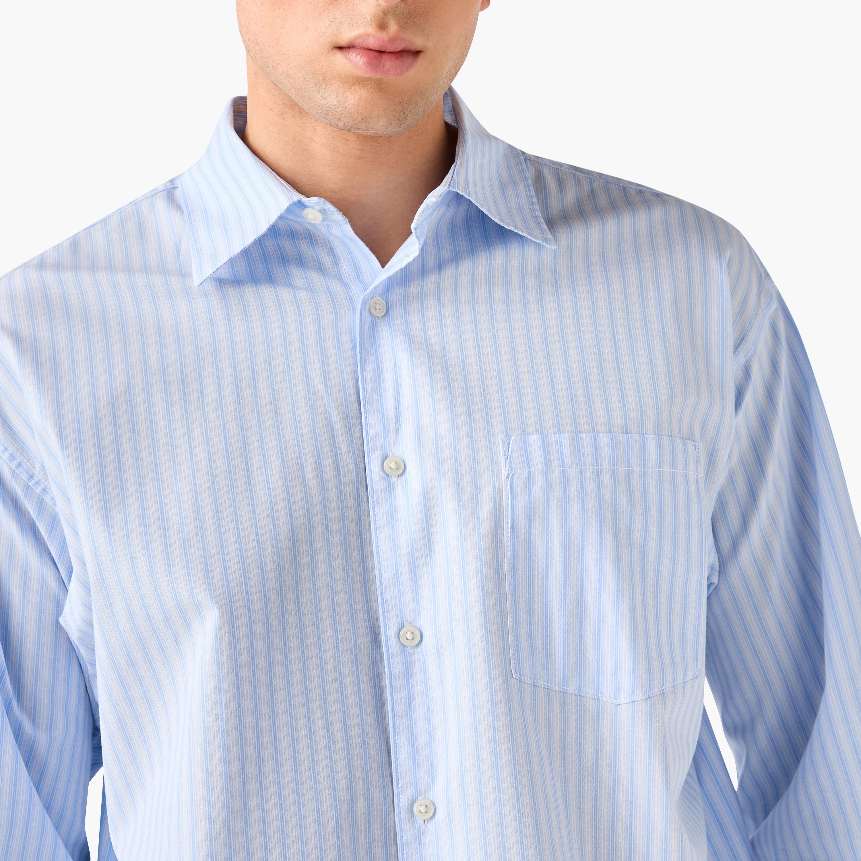 قميص جاك آند جونز ذو الياقة الواسعة والأكمام الطويلة للرجال-men-clothing-shirts-image-3