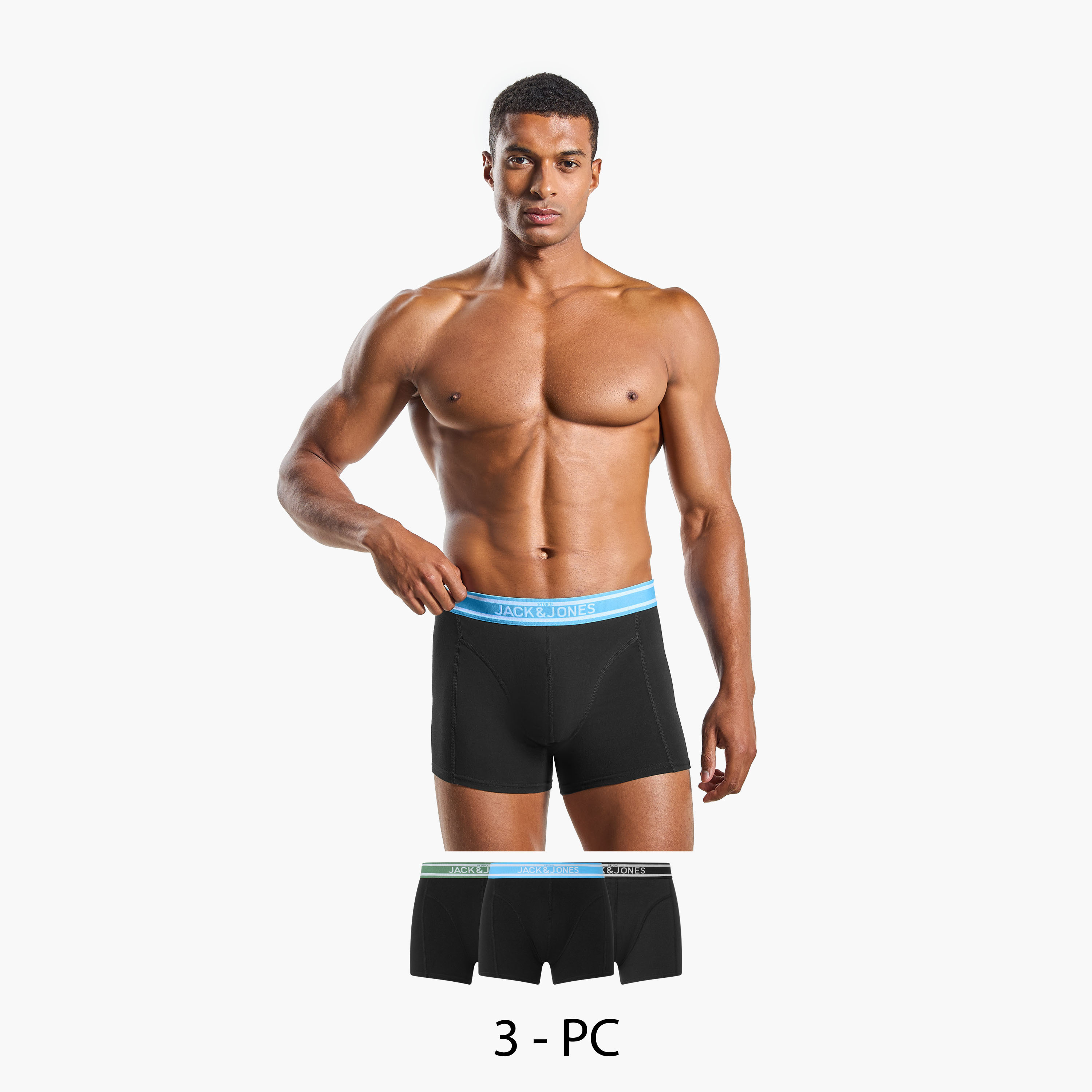 Jack & Jones Pack of 3 Brand Print Elasticated Waistband Men's Trunks-CP_BESTPRICE_EXCLUSION-image-1