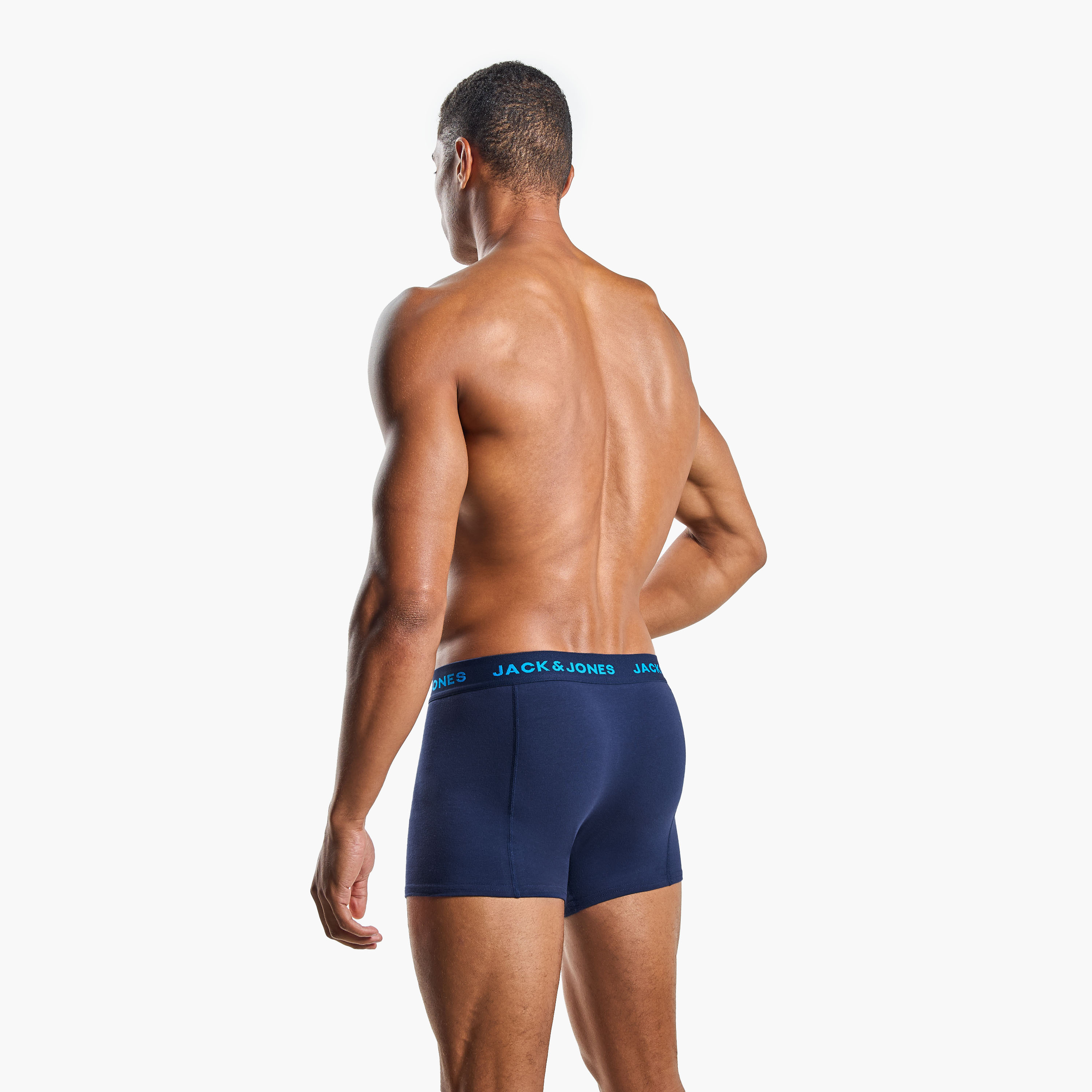 Jack & Jones Pack of 3 Brand Print Waistband Men's Trunks-men-clothing-innerwear-underwear-image-5