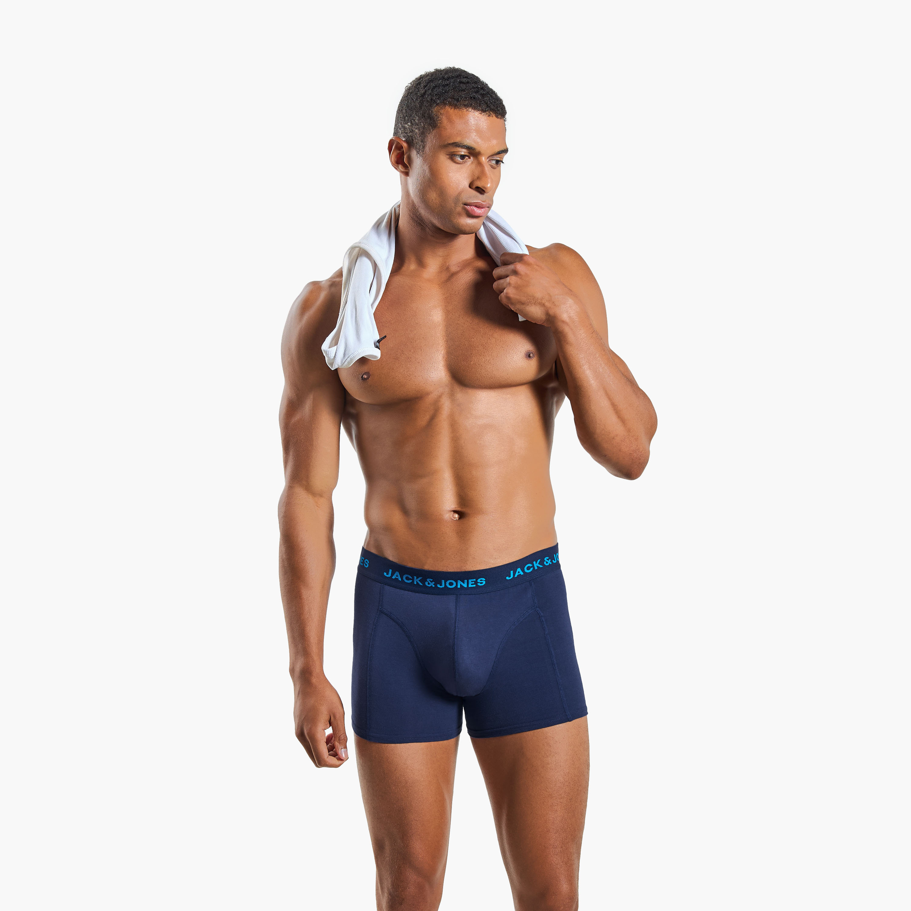 Jack & Jones Pack of 3 Brand Print Waistband Men's Trunks-men-clothing-innerwear-underwear-image-6