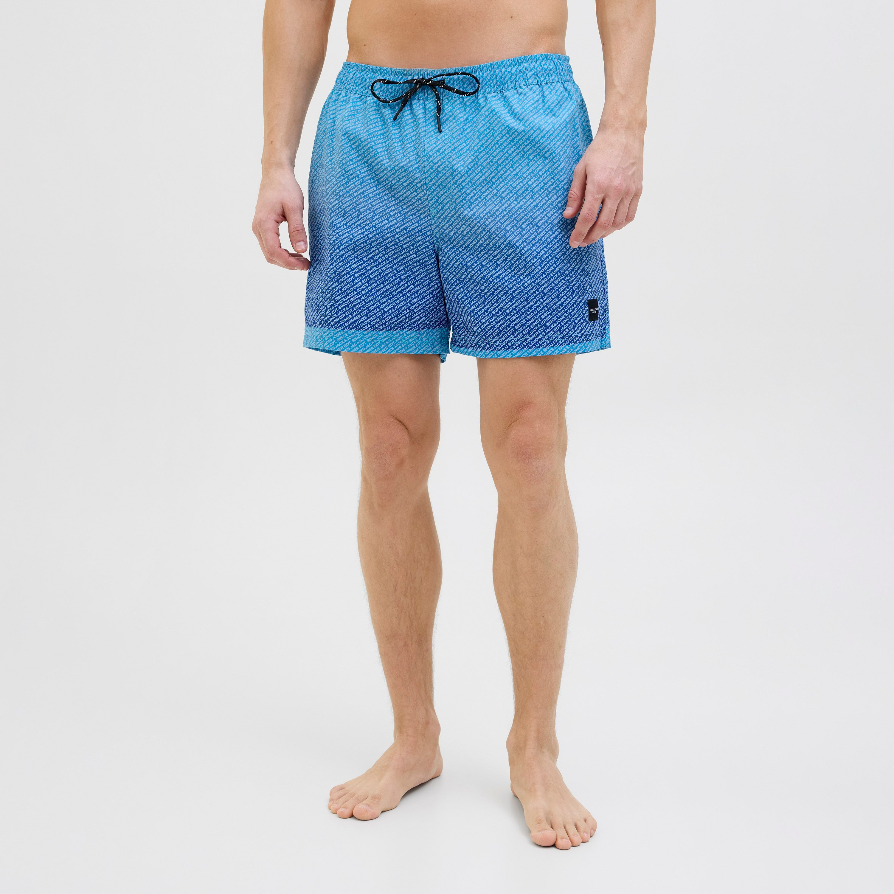 Jack & Jones Typographic Low-Rise Drawstring Men's Swim Shorts-men-clothing-swimandbeach-shorts-image-1