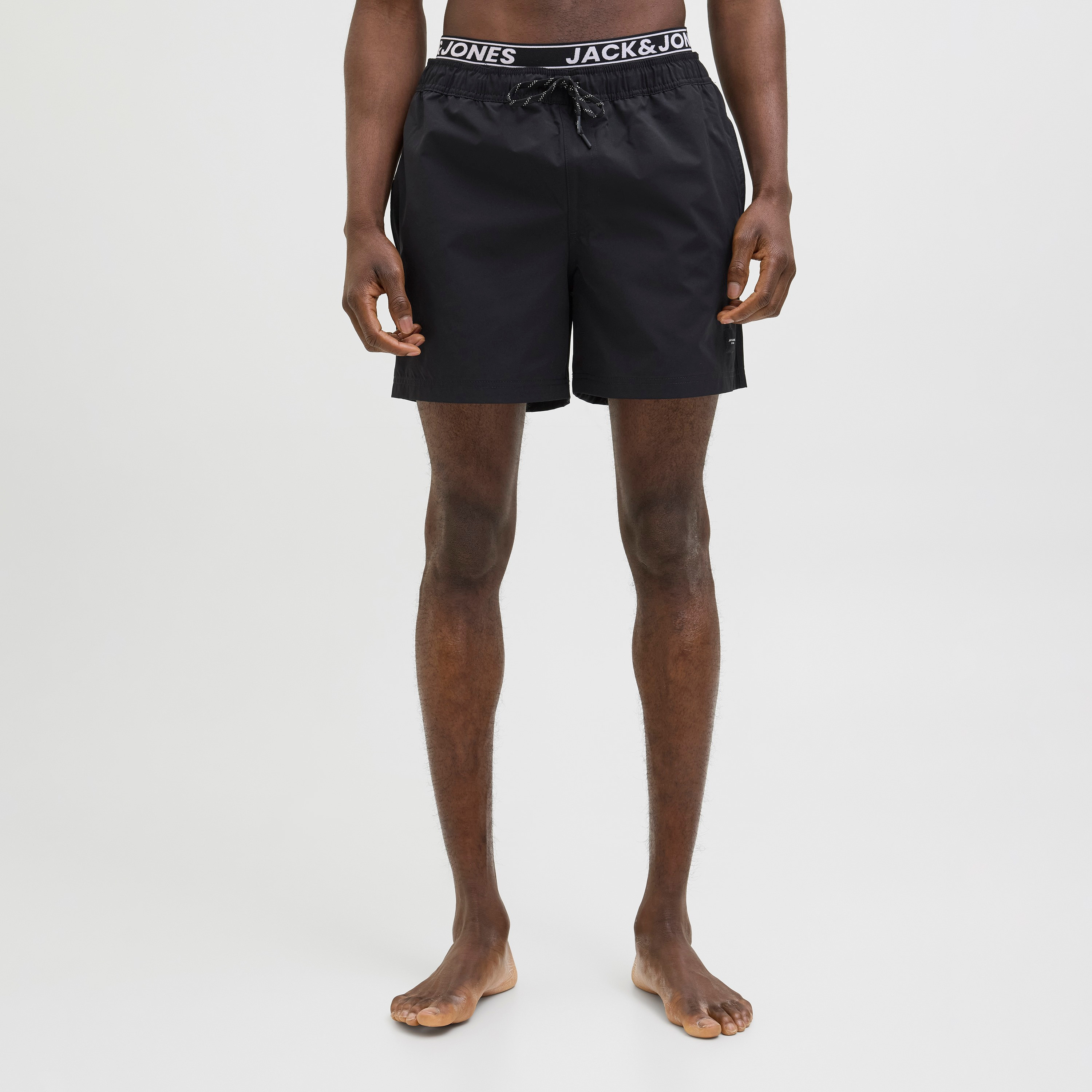 Jack & Jones Plain Mid-Rise Drawstring Men's Swim Shorts-men-clothing-swimandbeach-shorts-image-1