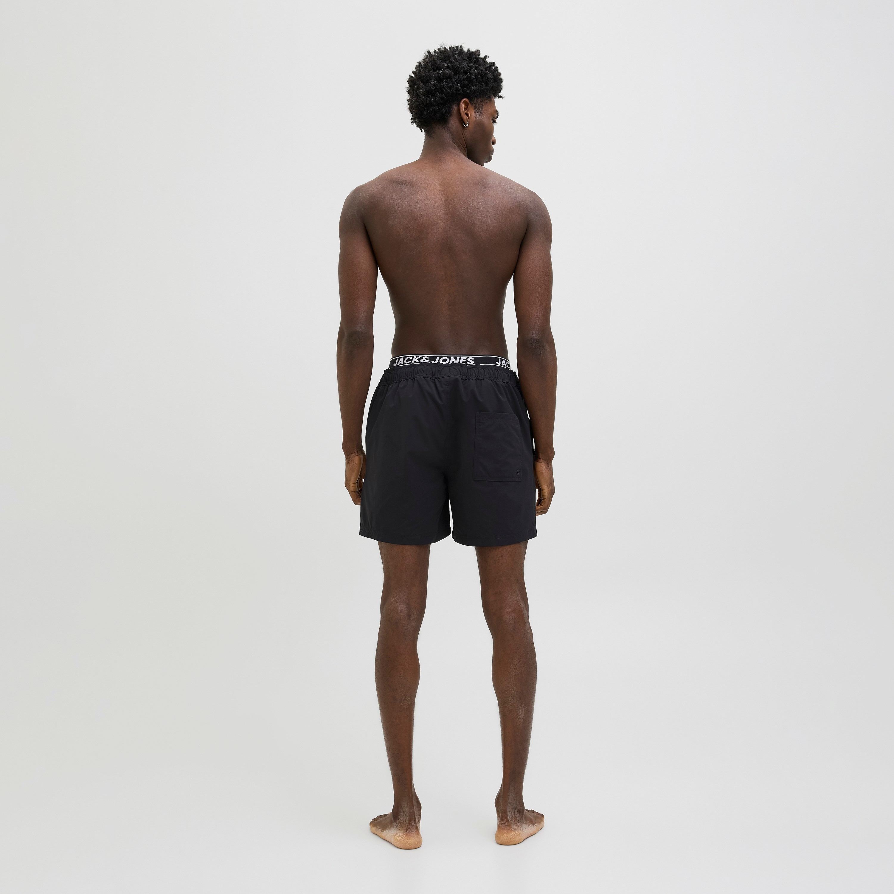 Jack & Jones Plain Mid-Rise Drawstring Men's Swim Shorts-men-clothing-swimandbeach-shorts-image-4