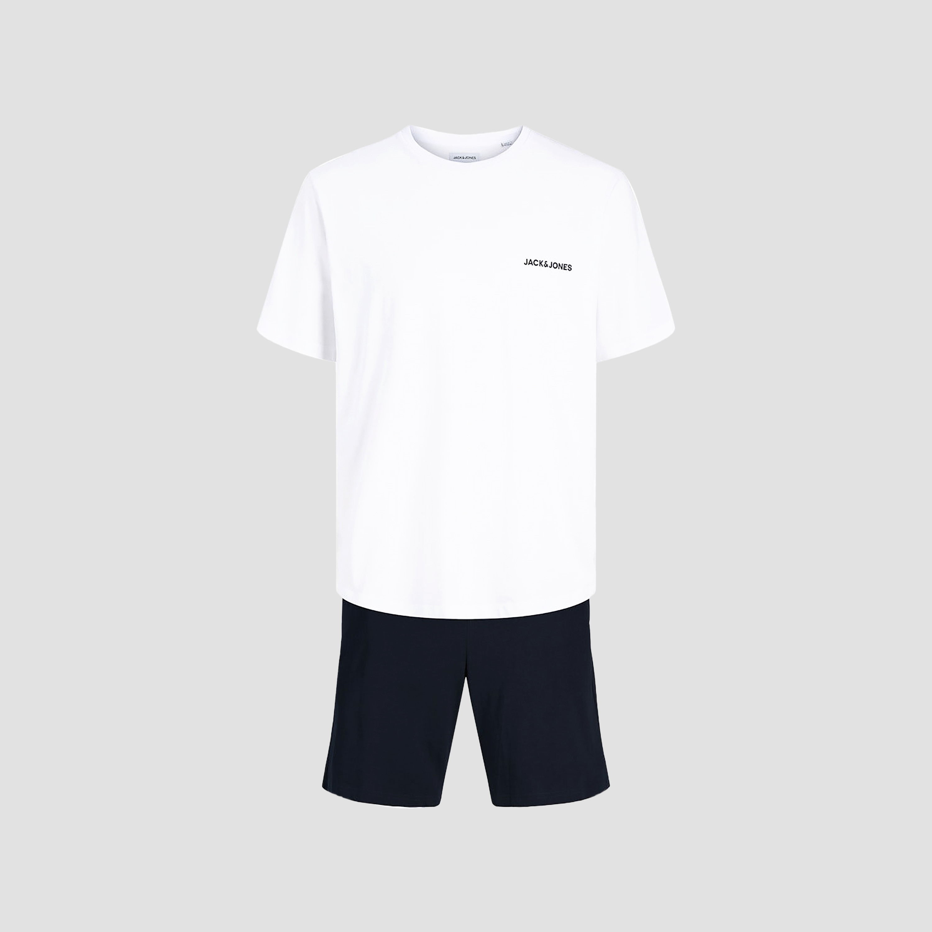 Jack & Jones Plain Round Neck Short Sleeves Men's T-Shirt & Shorts Set-men-clothing-nightwear-sets-image-7