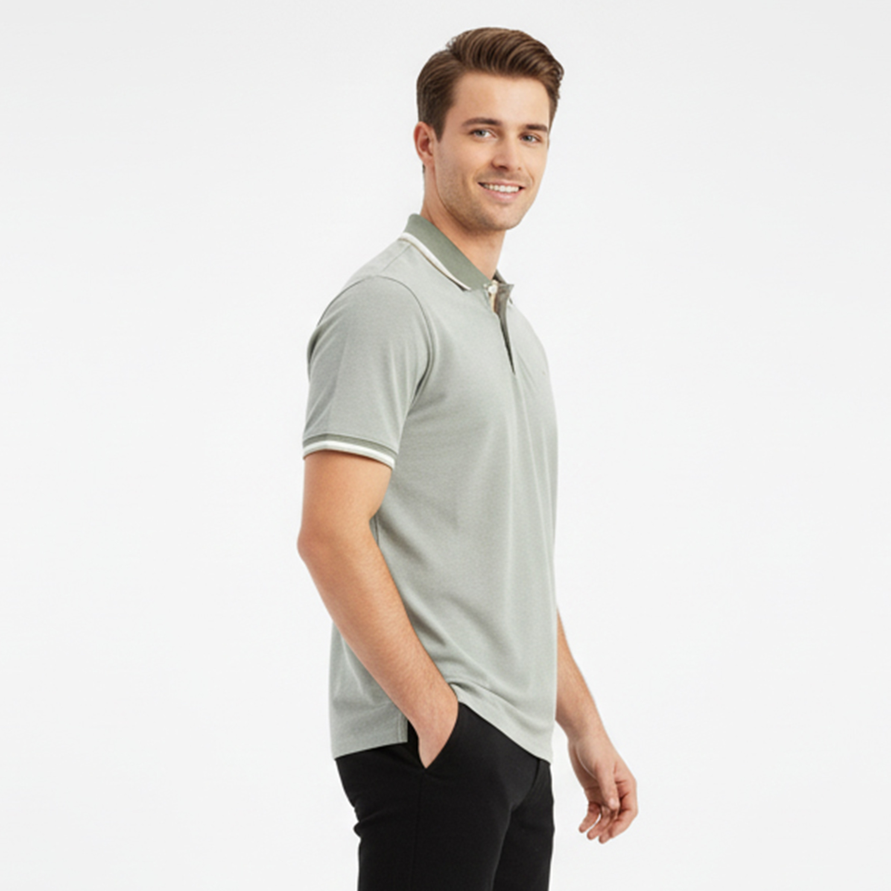 Jack & Jones Plain Collared Short Sleeves Men's Polo T-Shirt-men-clothing-tshirtsandpolos-polos-image-3