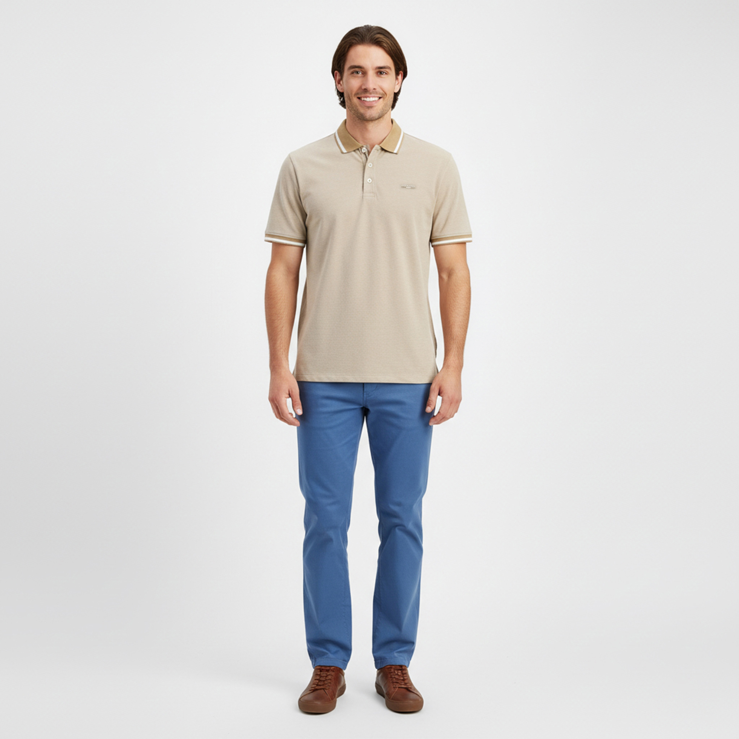 تي شيرت بولو رجالي سادة بياقة وأكمام قصيرة من جاك اند جونز-men-clothing-tshirtsandpolos-polos-image-5