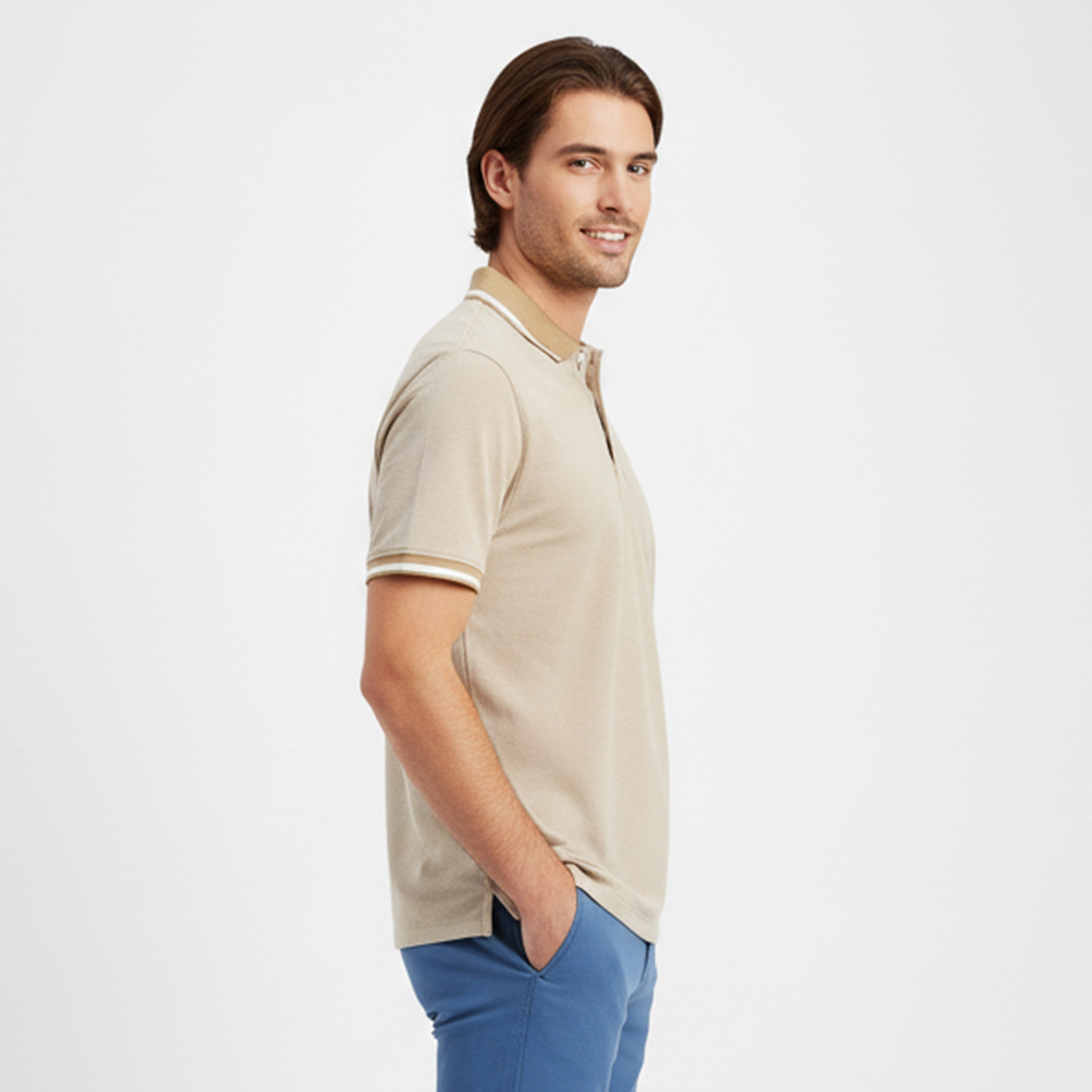 تي شيرت بولو رجالي سادة بياقة وأكمام قصيرة من جاك اند جونز-men-clothing-tshirtsandpolos-polos-image-6