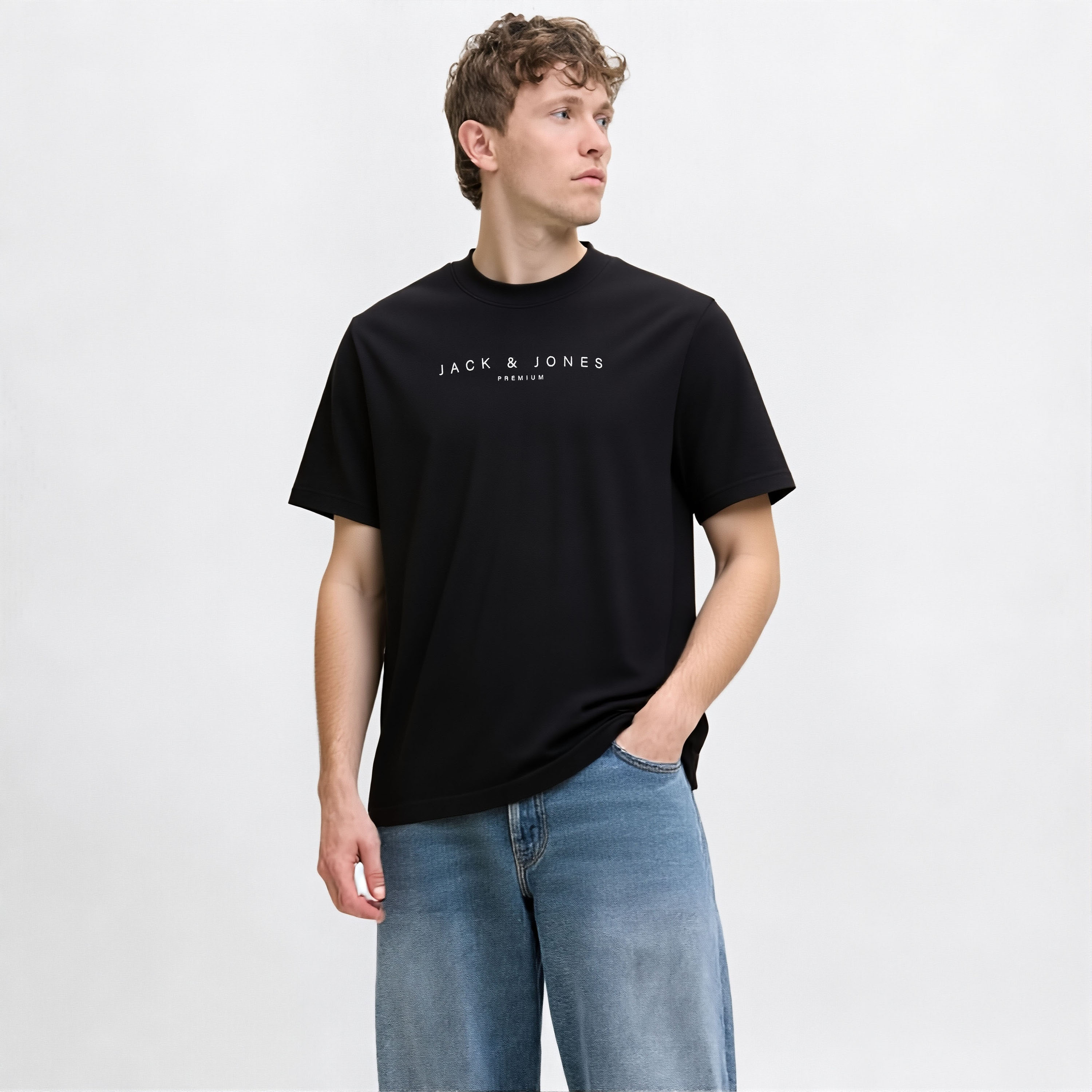 Jack & Jones Plain Crew Neck Short Sleeves Men's T-Shirt-men-clothing-tshirtsandpolos-tshirts-image-1