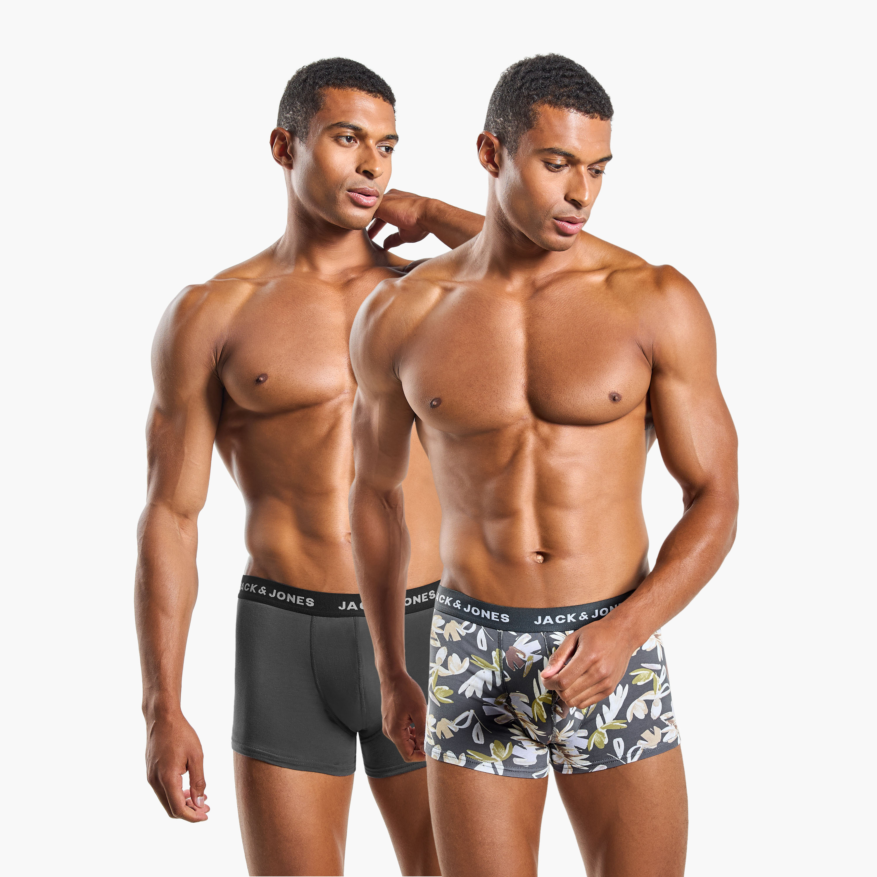 Jack & Jones Pack of 2 Brand Print Elasticated Waistband Men's Trunks-men-clothing-innerwear-underwear-image-1
