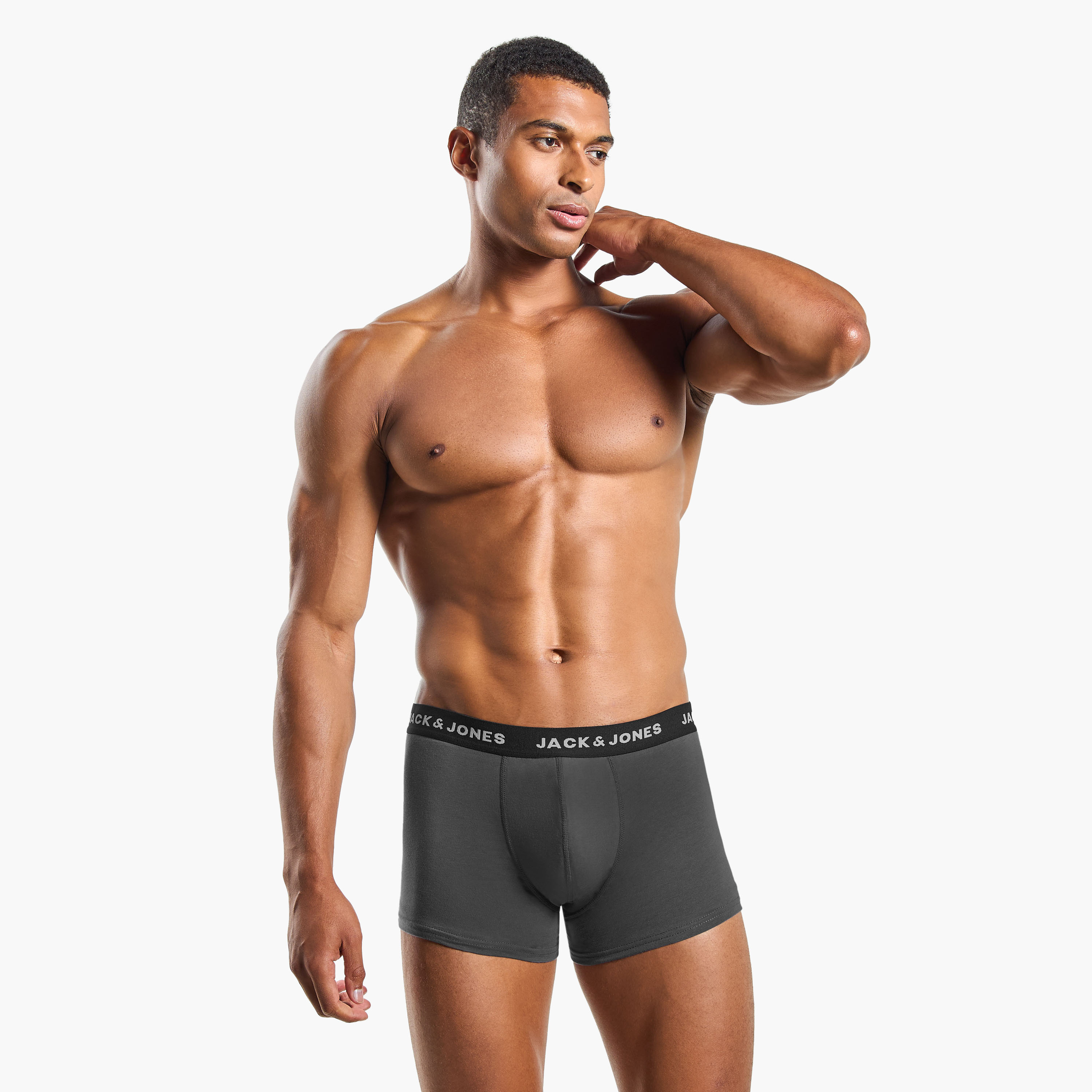 Jack & Jones Pack of 2 Brand Print Elasticated Waistband Men's Trunks-men-clothing-innerwear-underwear-image-2