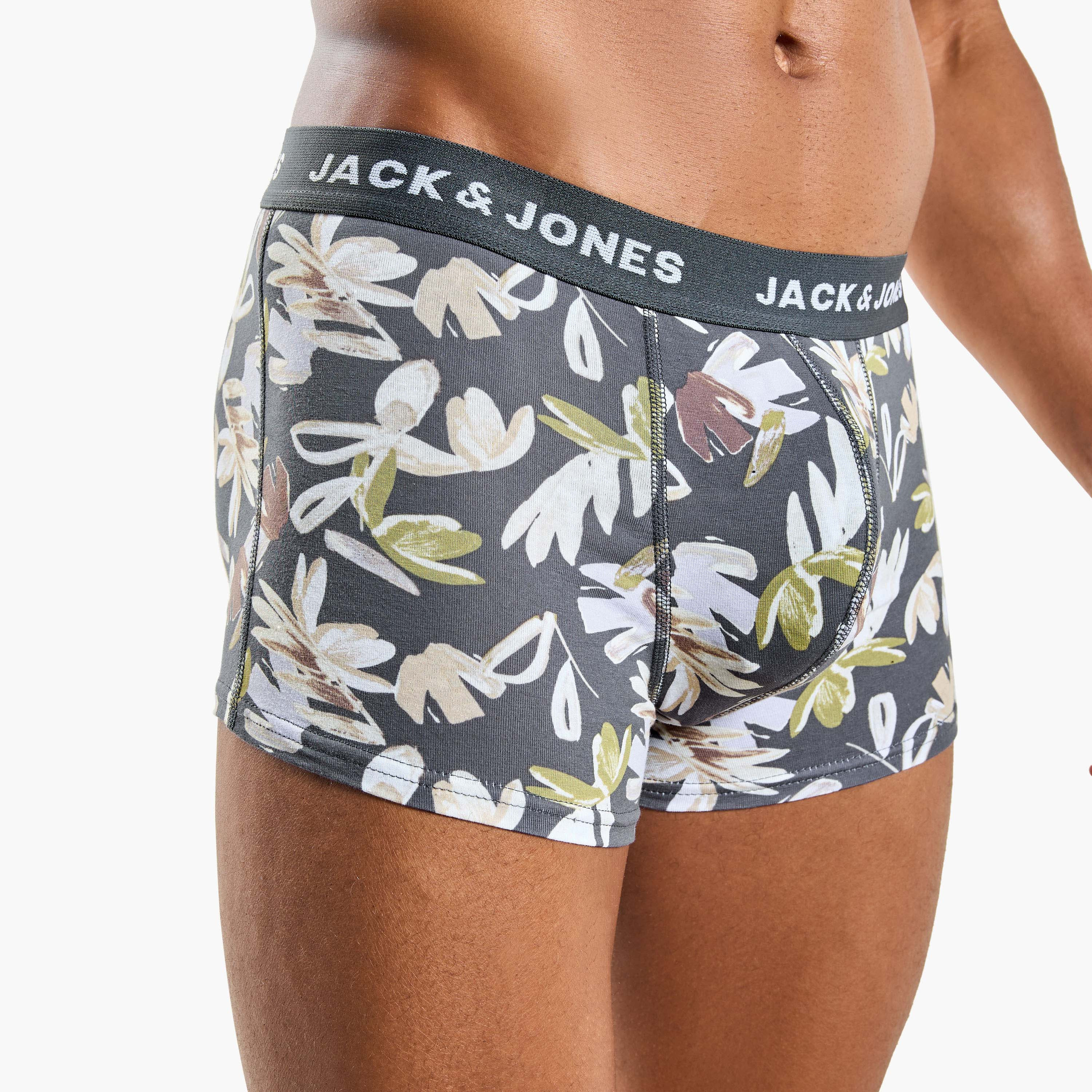 Jack & Jones Pack of 2 Brand Print Elasticated Waistband Men's Trunks-men-clothing-innerwear-underwear-image-6