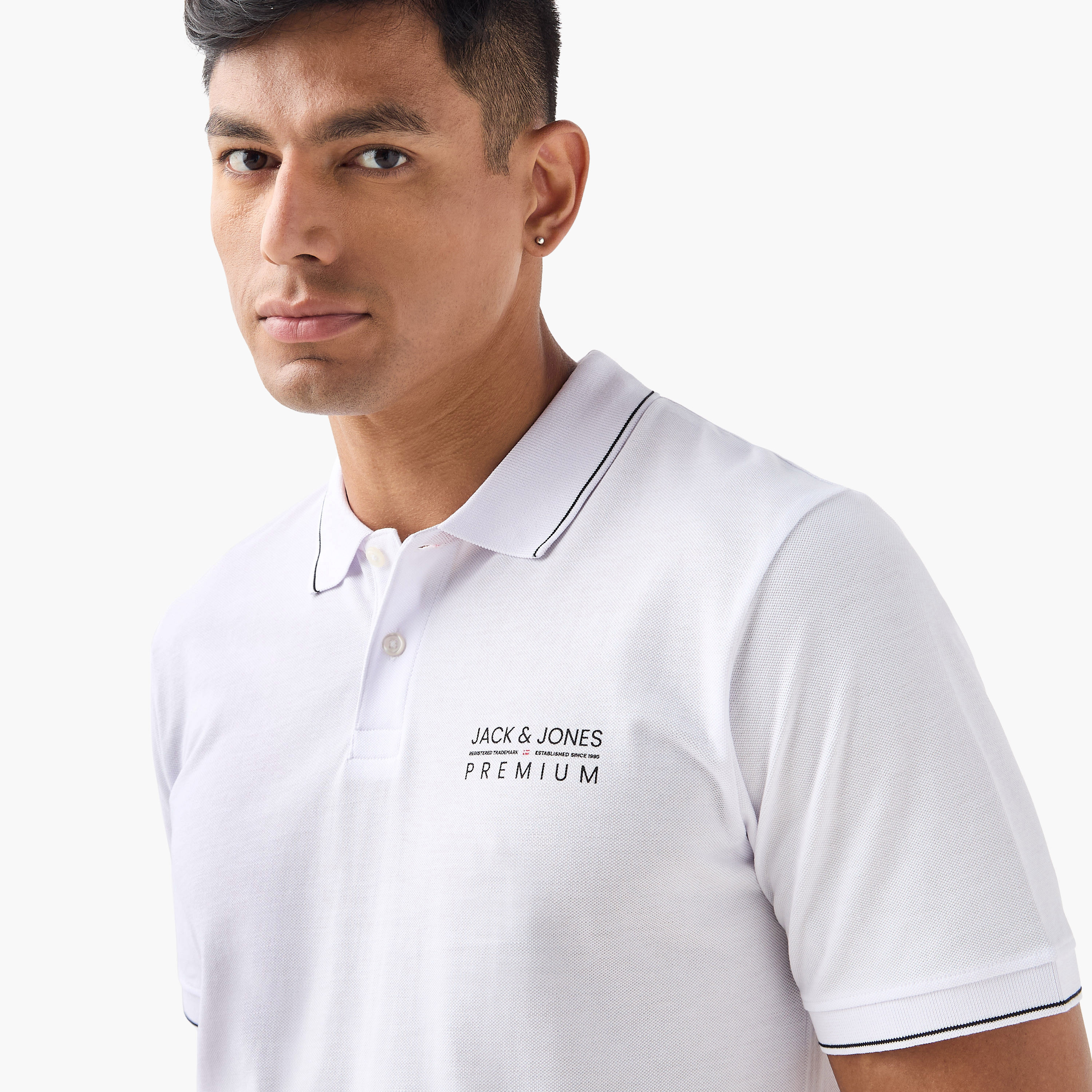 قميص بولو بأكمام قصيرة وياقة وشعار جاك آند جونز-men-clothing-tshirtsandpolos-polos-image-4