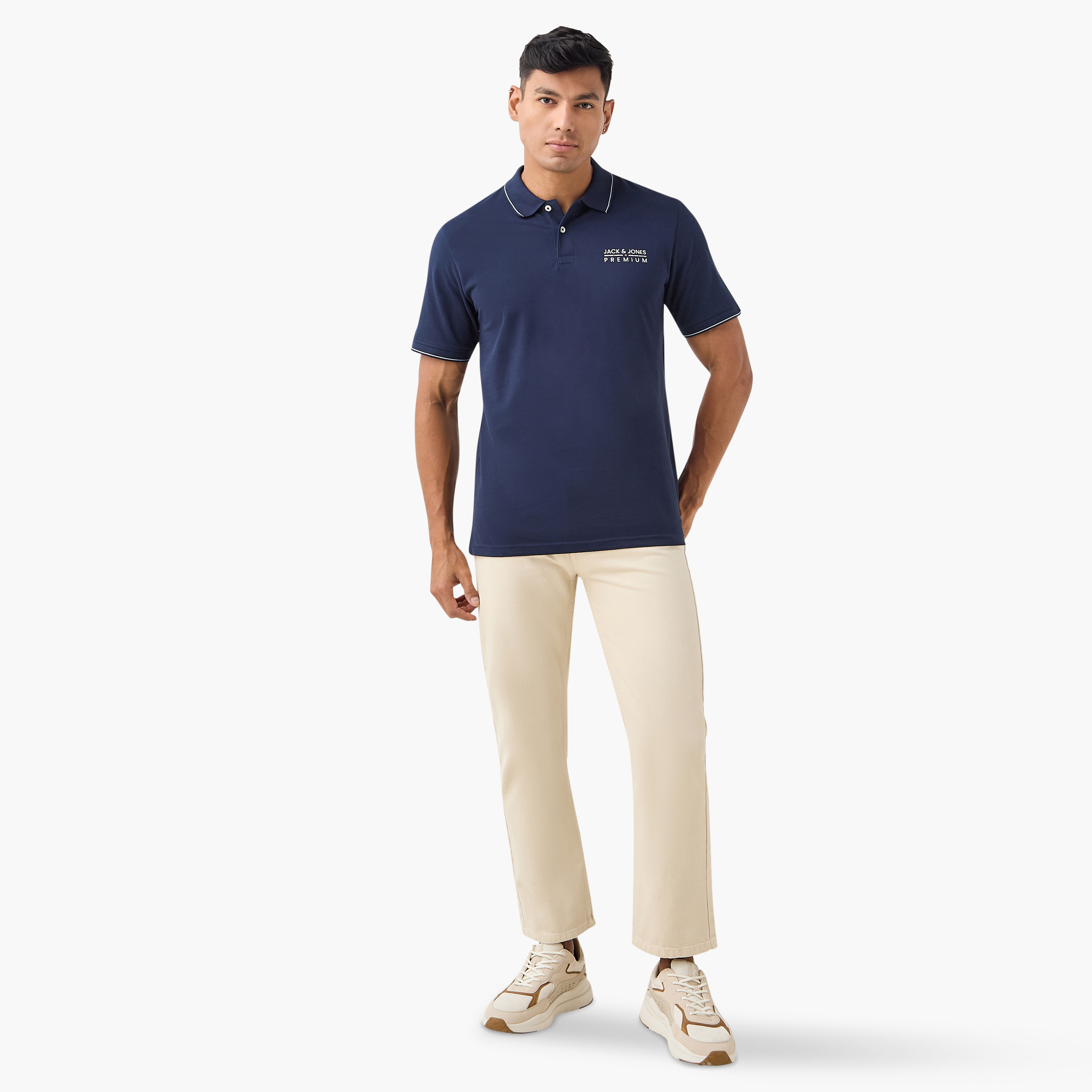 قميص بولو بأكمام قصيرة وياقة وشعار جاك آند جونز-men-clothing-tshirtsandpolos-polos-image-7