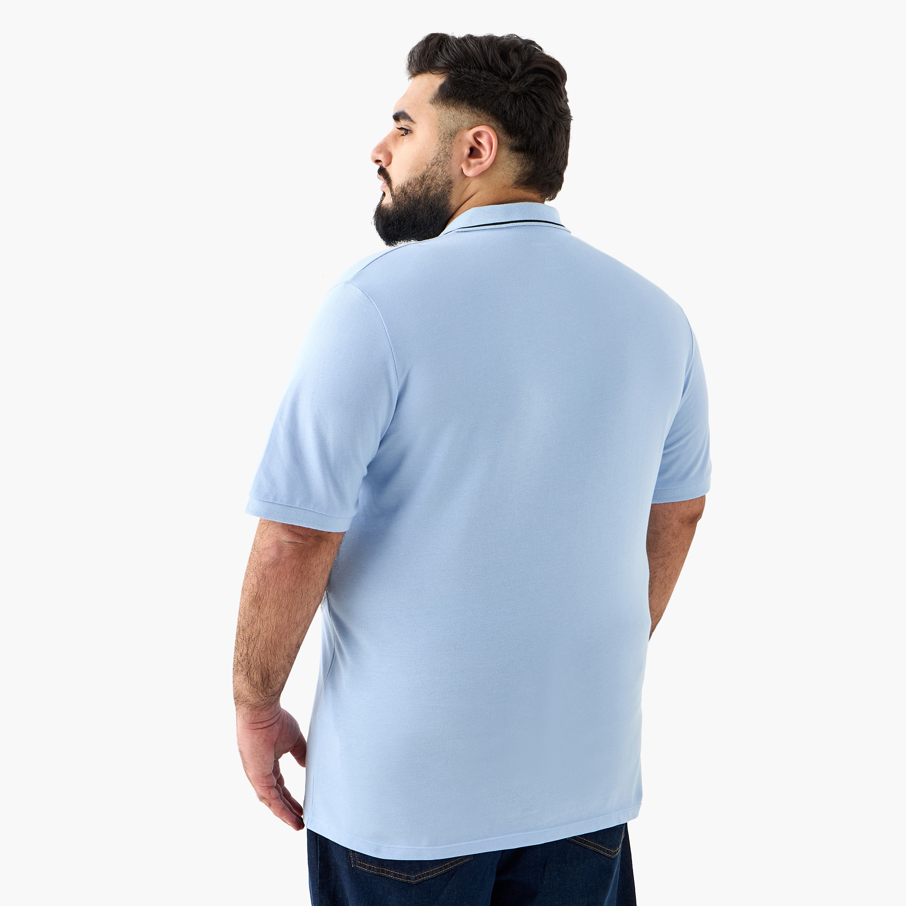 تيشيرت بولو رجالي بأكمام قصيرة بأكمام كبيرة من جاك آند جونز بياقة بسيطة-men-clothing-tshirtsandpolos-polos-image-3