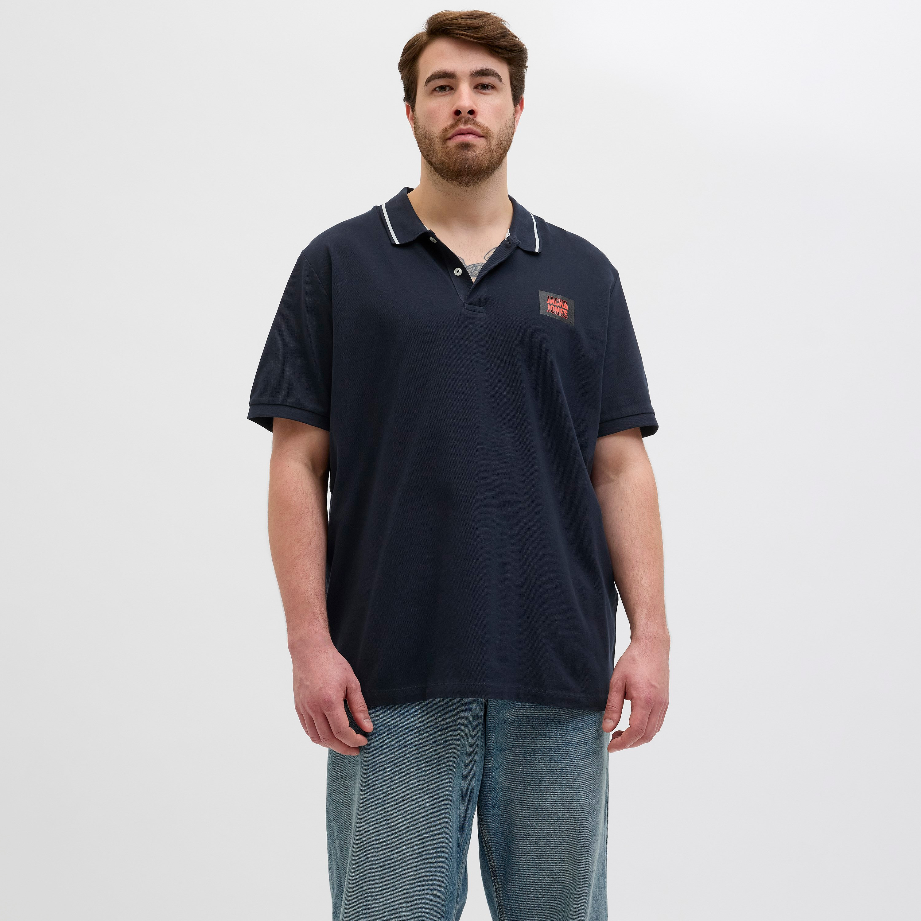 تيشيرت بولو رجالي بأكمام قصيرة بأكمام كبيرة من جاك آند جونز بياقة بسيطة-men-clothing-tshirtsandpolos-polos-image-6