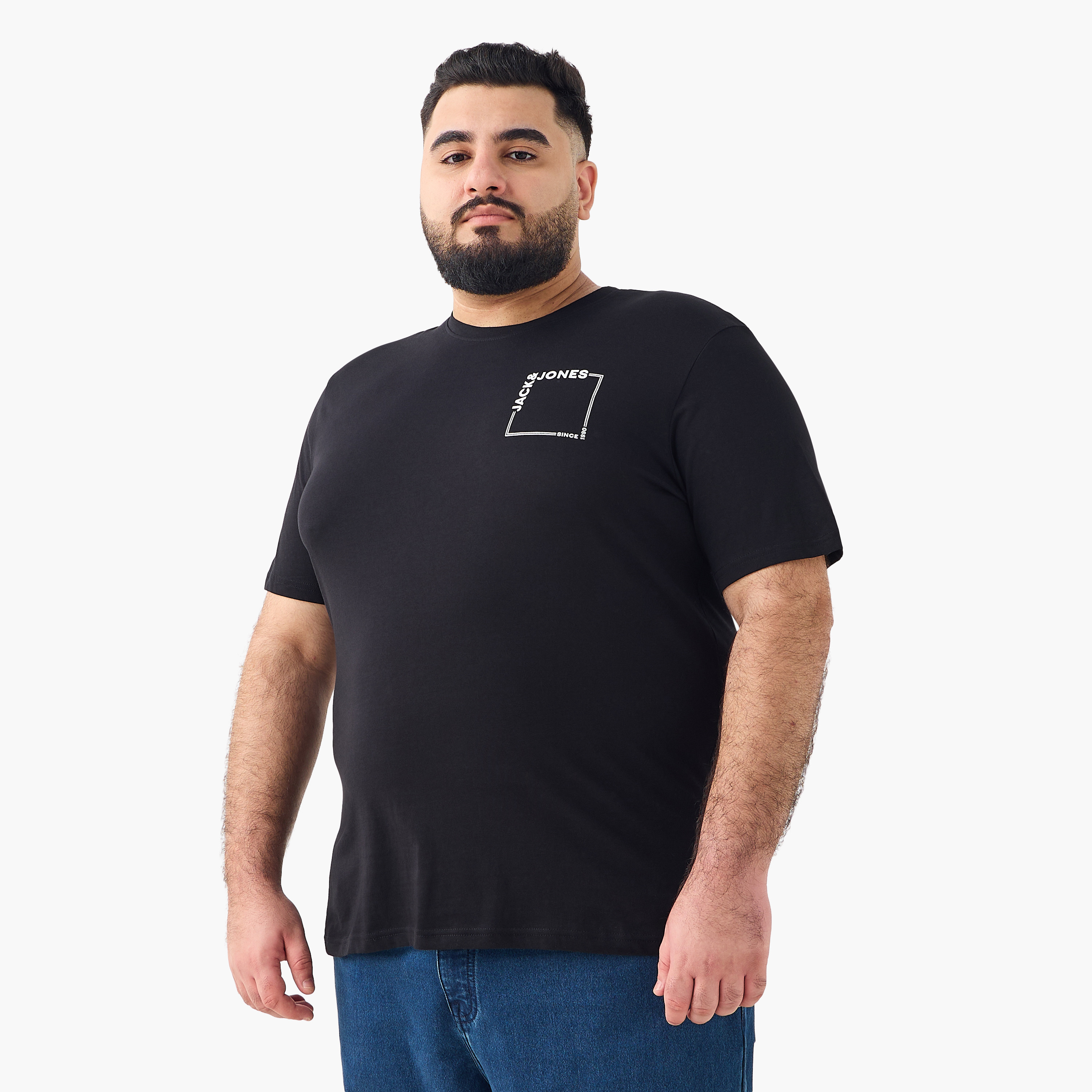 Jack & Jones Plus Size Logo Crew Neck Short Sleeves Men's T-Shirt-men-clothing-tshirtsandpolos-tshirts-image-1