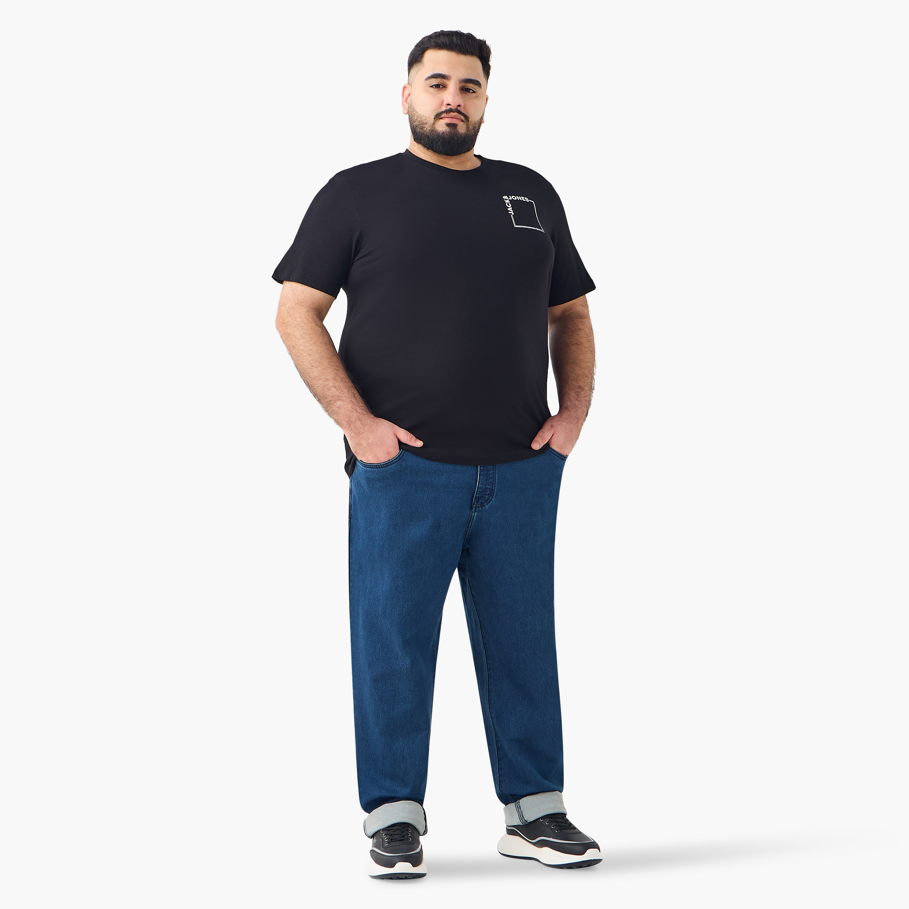 Jack & Jones Plus Size Logo Crew Neck Short Sleeves Men's T-Shirt-men-clothing-tshirtsandpolos-tshirts-image-2