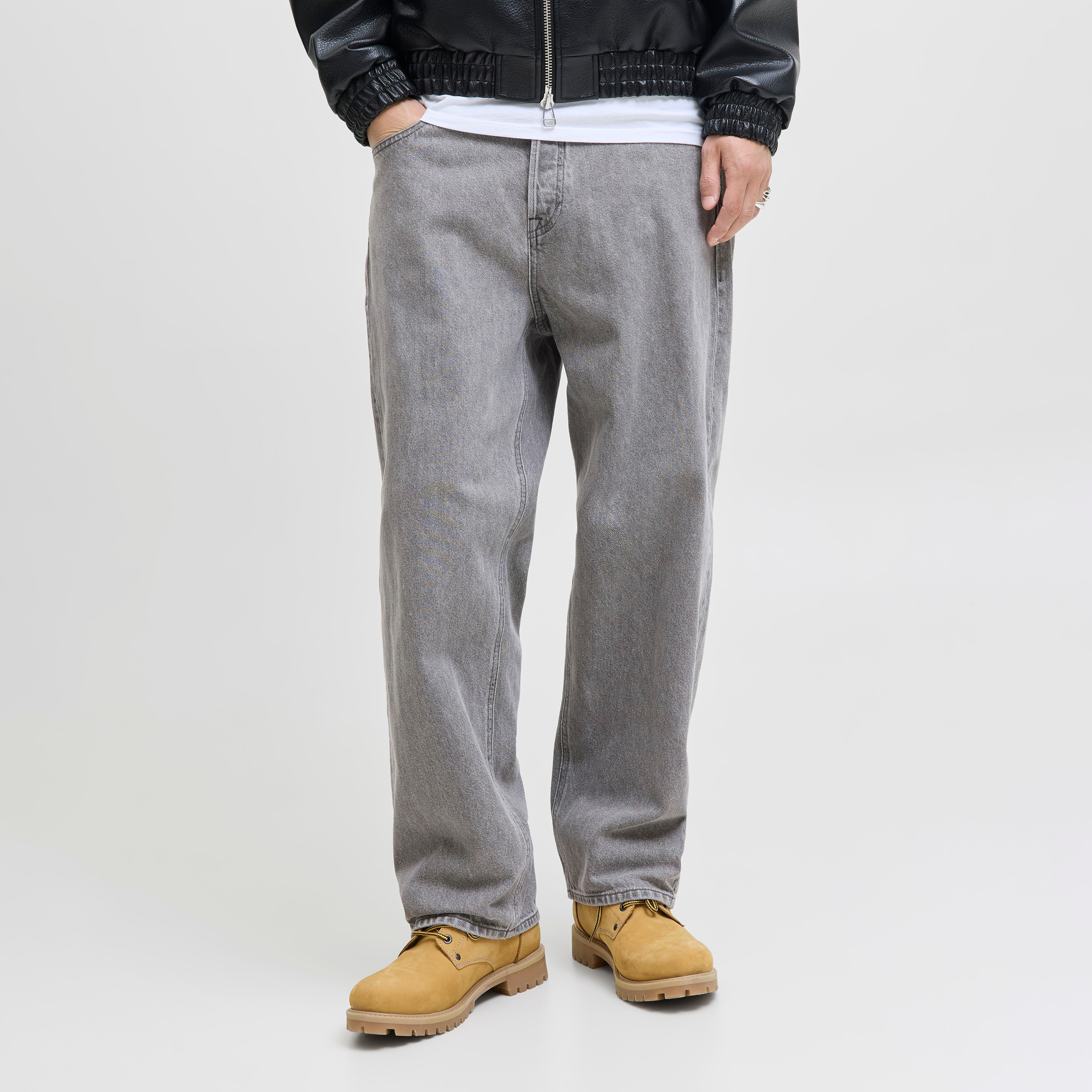 Jack & Jones Baggy Fit 5 Pocket High Rise Men's Jeans-men-clothing-bottoms-jeans-image-1