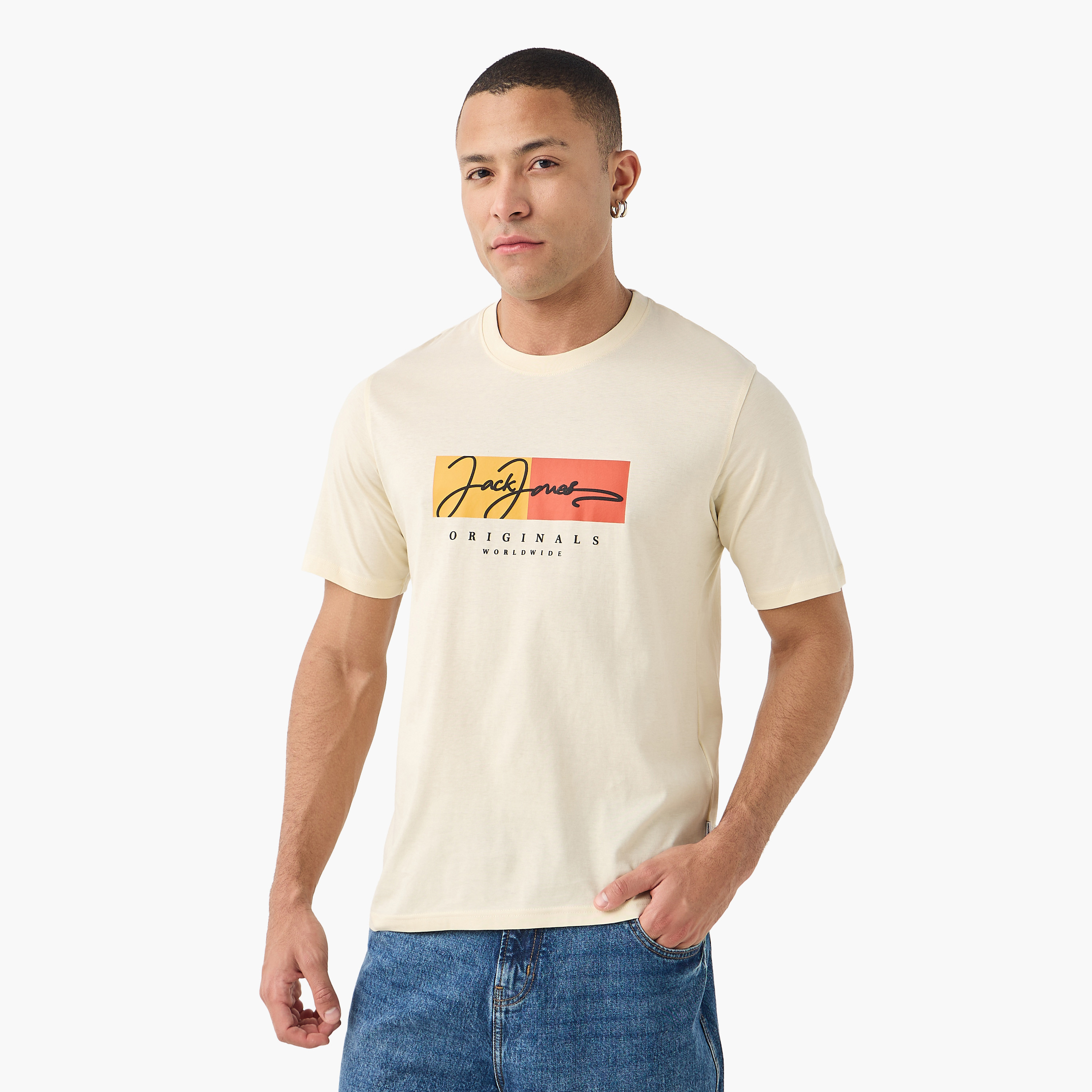 Jack & Jones Logo Crew Neck Short Sleeves Men's T-Shirt-men-clothing-tshirtsandpolos-tshirts-image-1